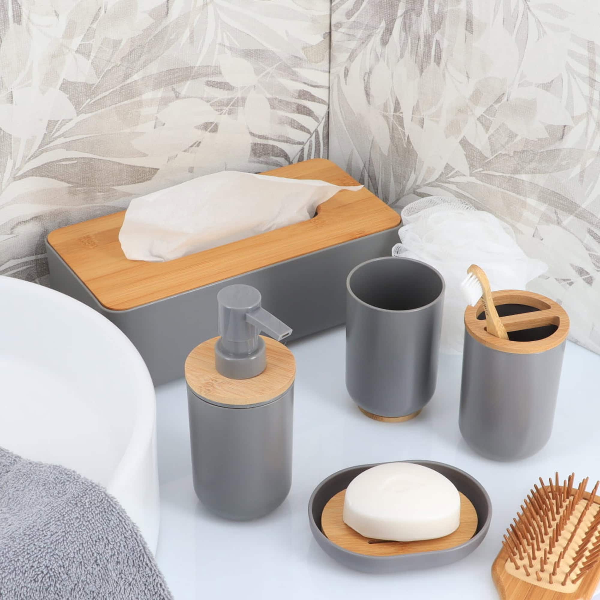 evideco-padang-porte-brosse-dents-gris-bambou-compact image 5