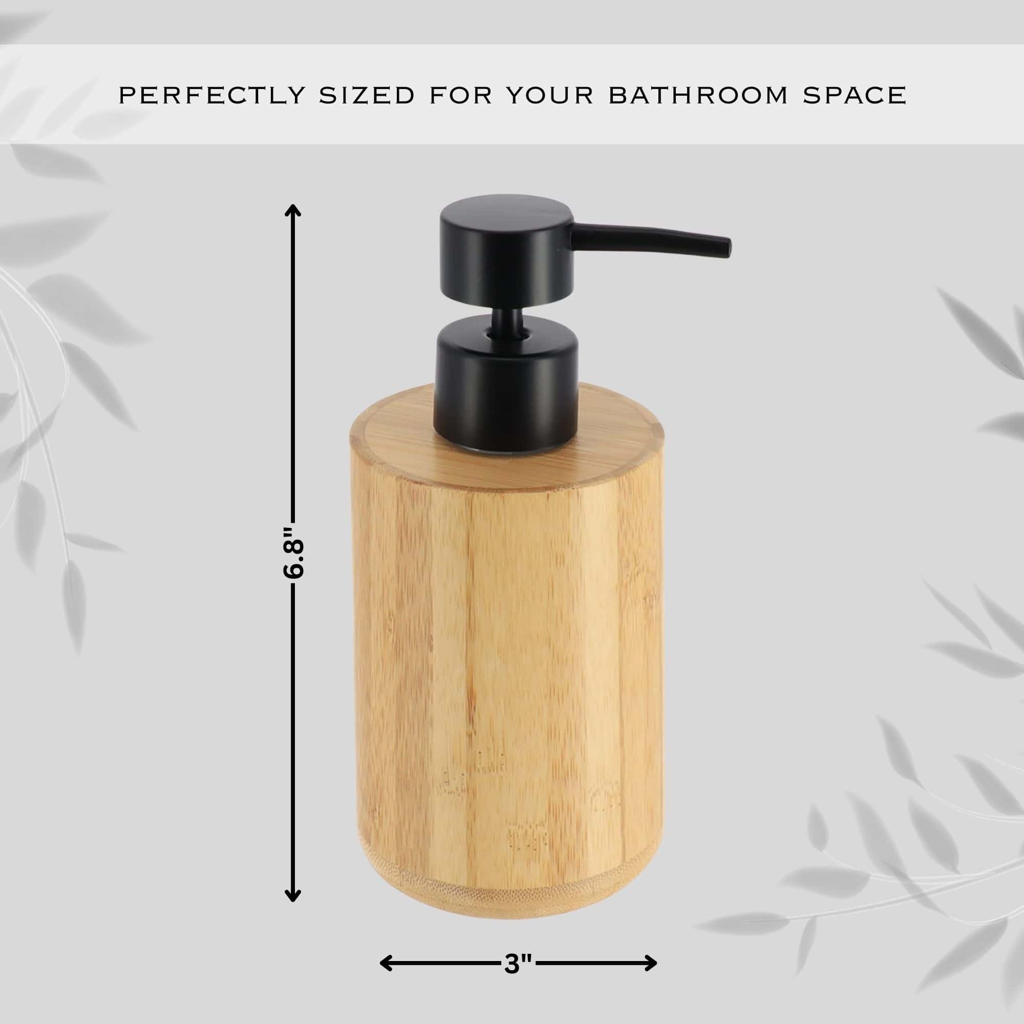 evideco-distributeur-savon-bambou-pompe-noire-300-ml-rechargeable image 5