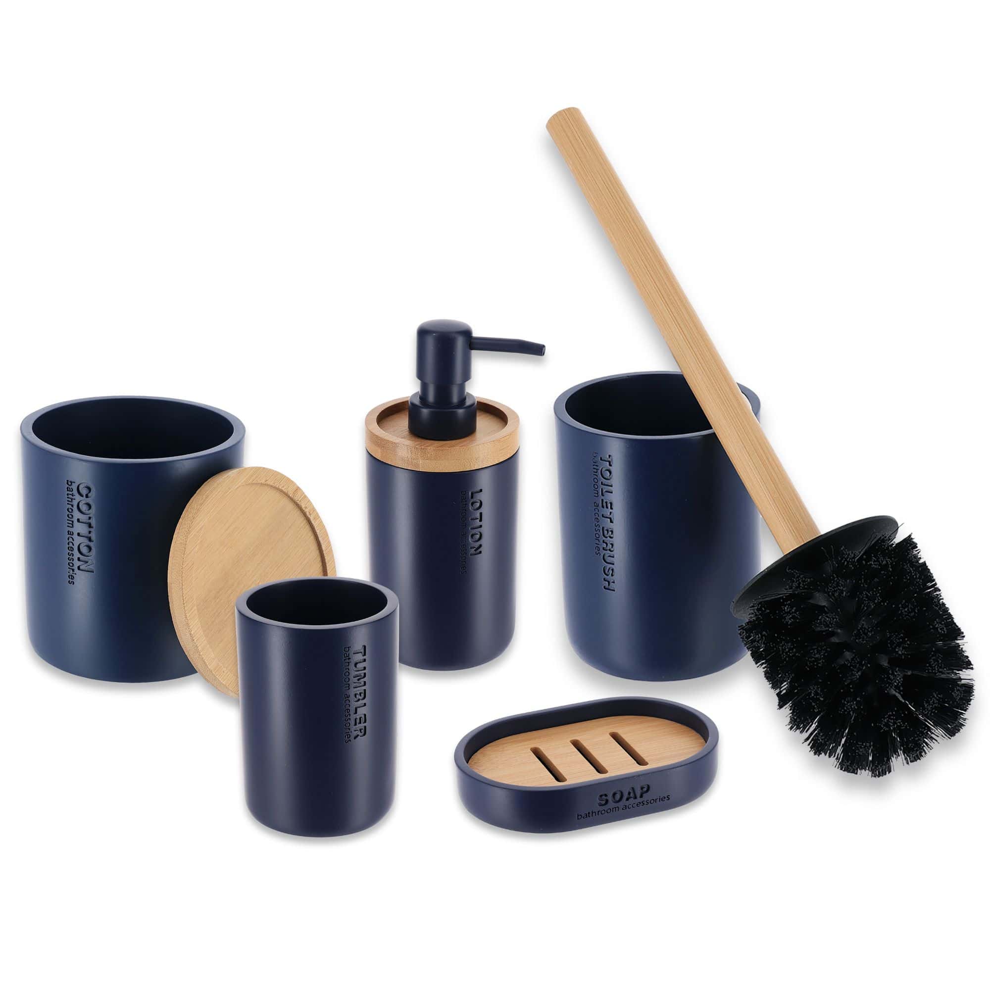 evideco-ensemble-salle-de-bain-bleu-marine-bambou-5-pi-ces image 6