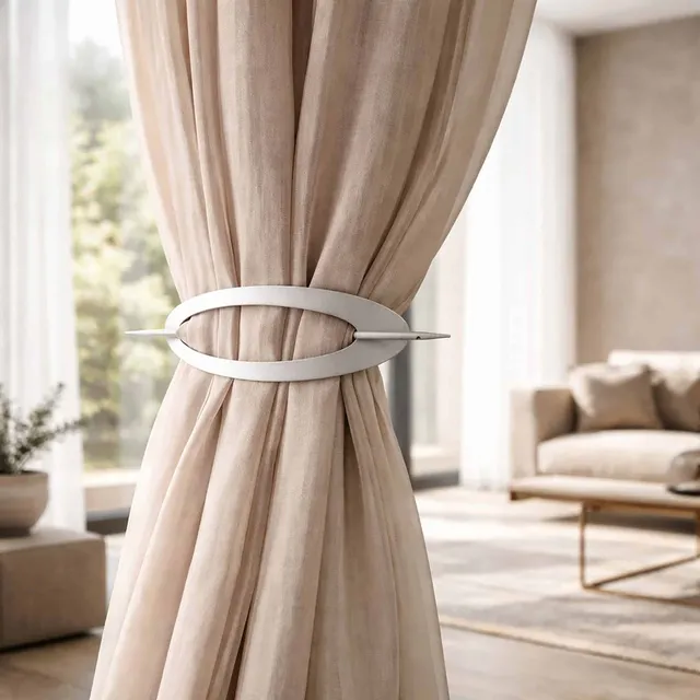 evideco-home-accessories-embrasse-rideau-m-tal-ovale-gris image 1