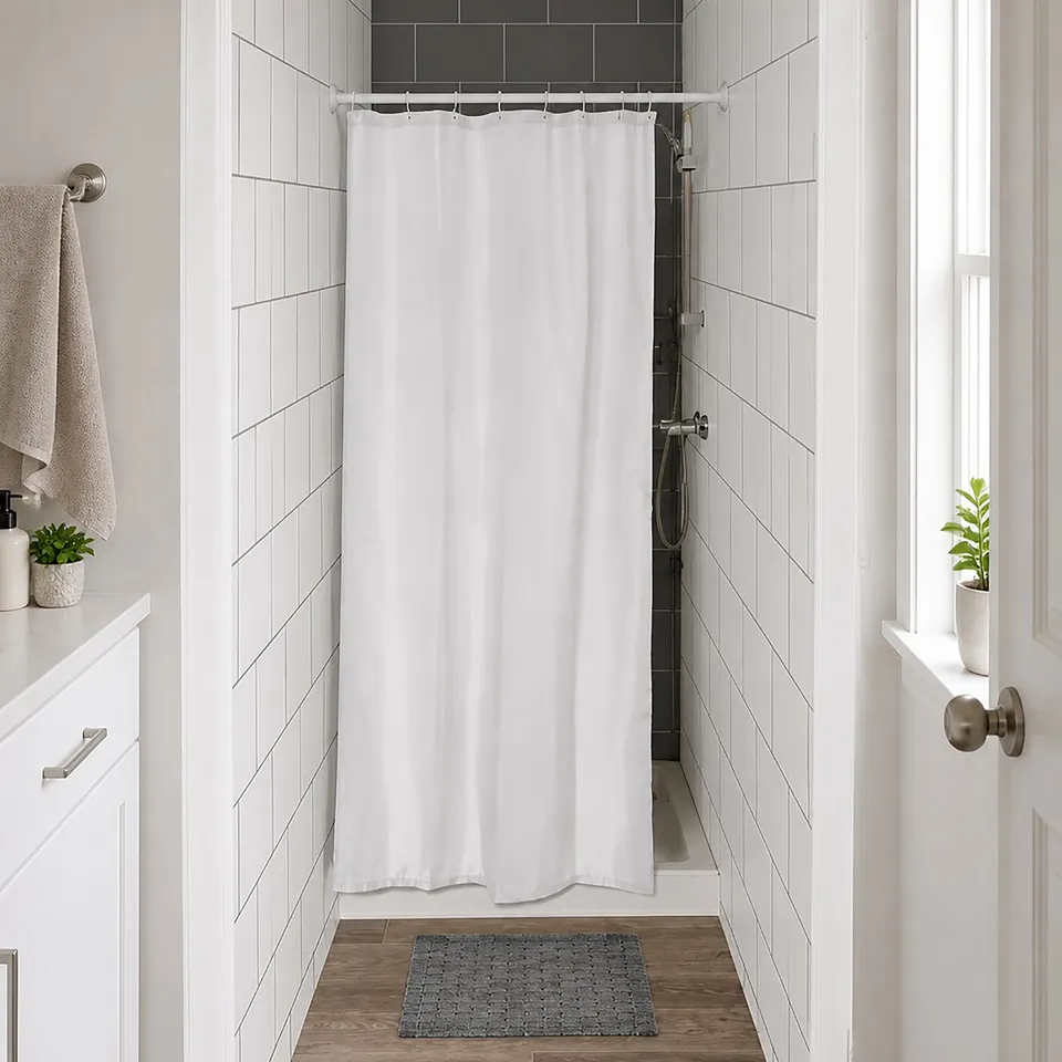 evideco-rideau-de-douche-blanc-mi-large-polyester-120x180-cm-8-anneaux image 1