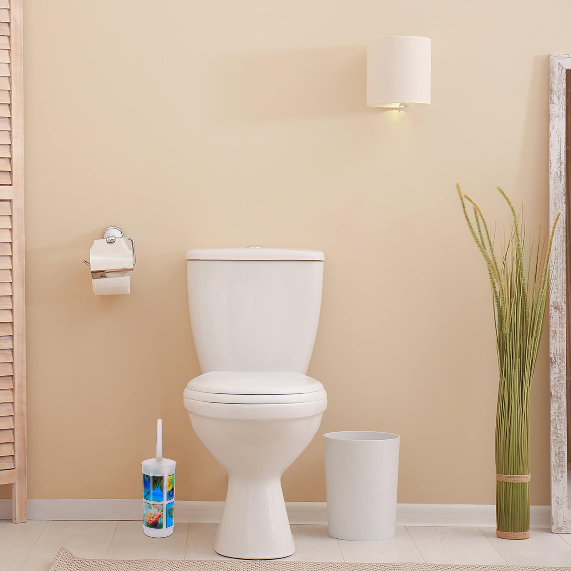 evideco-island-brosse-wc-motif-tropical-plastique image 5