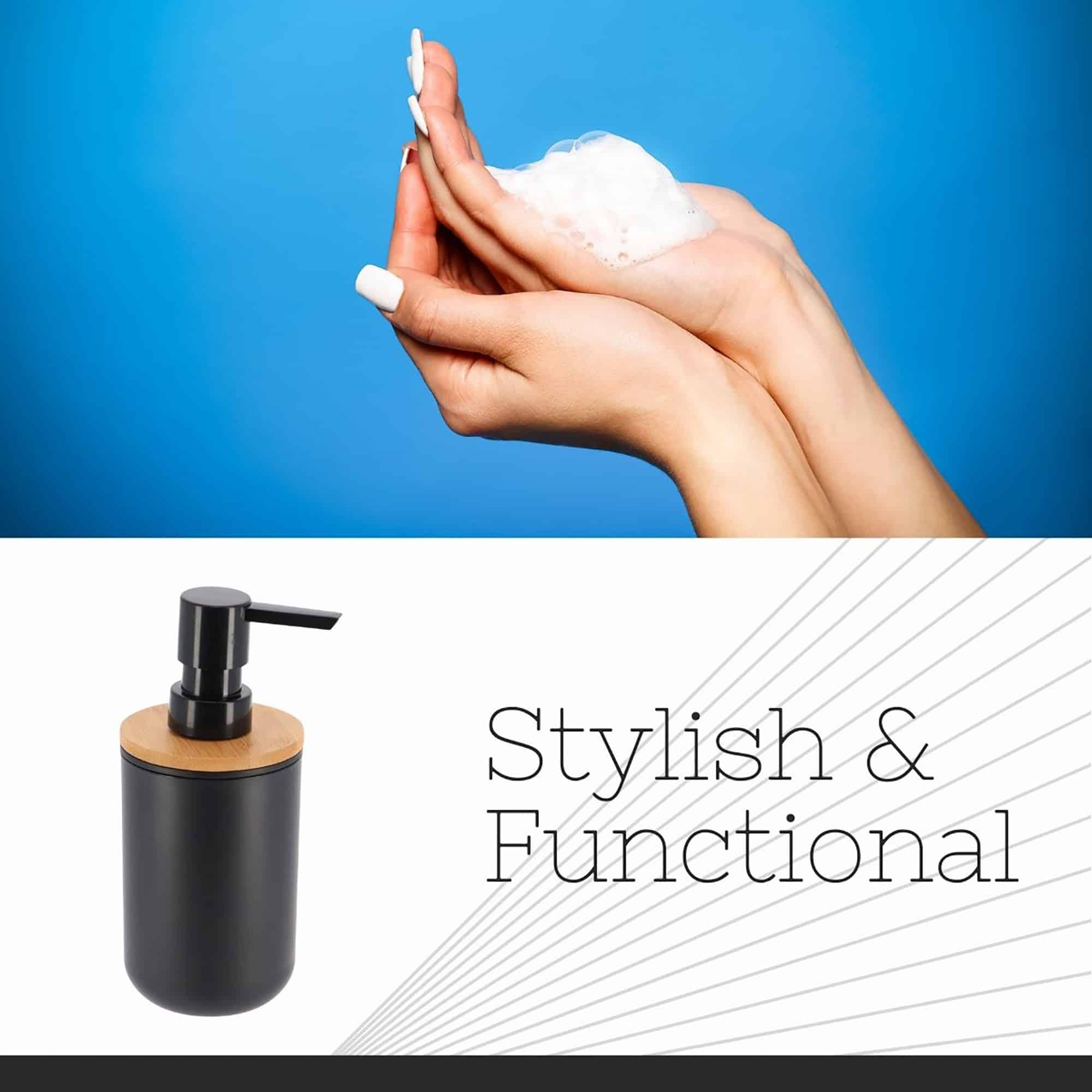 evideco-bathroom-accessories-distributeur-savon-noir-padang-bambou-300-ml image 5