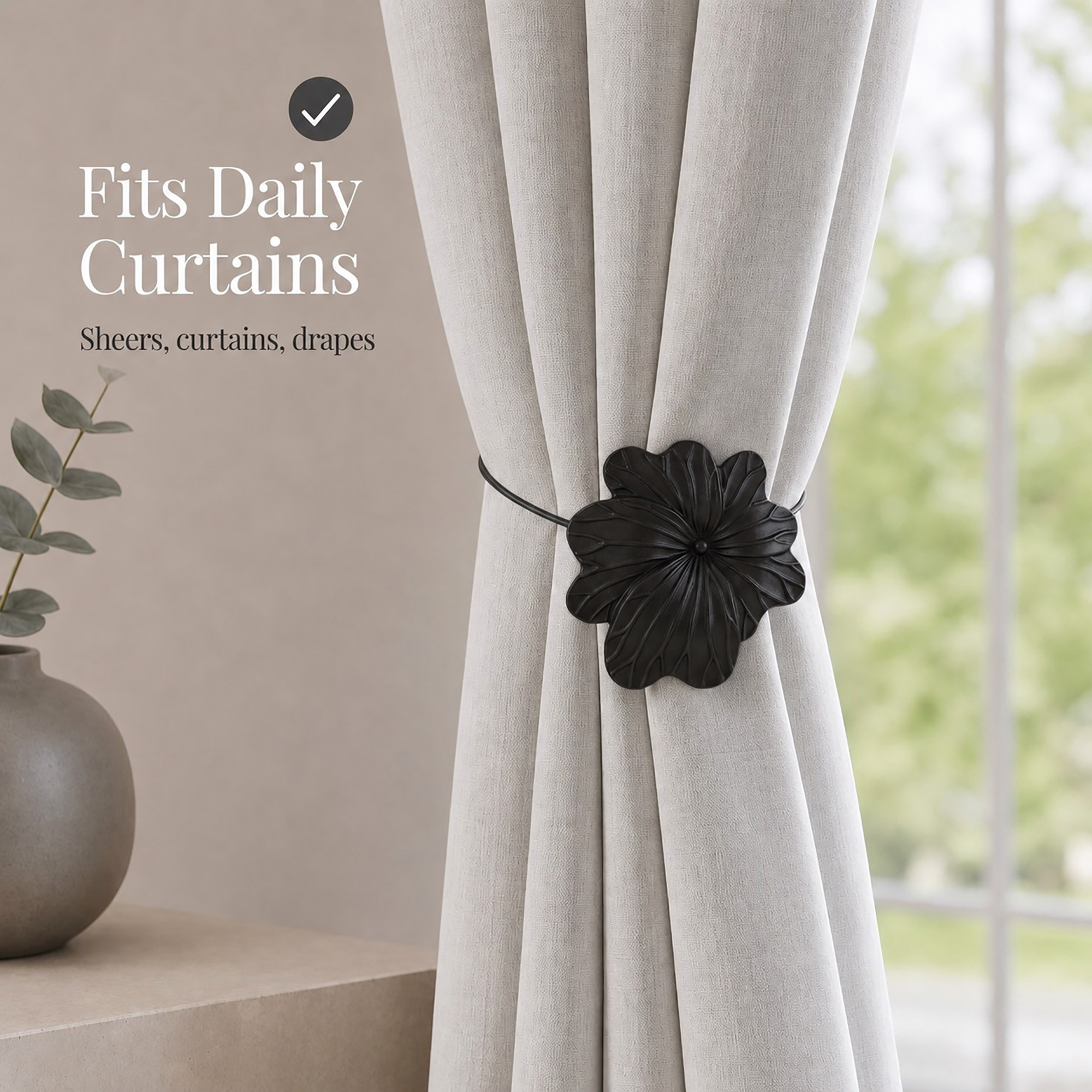 evideco-home-accessories-embrasse-rideau-fleur-noir-mat-lot-2 image 7