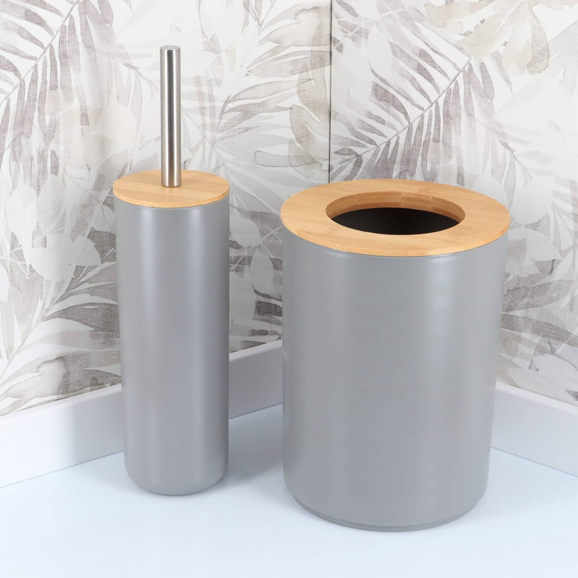 evideco-toilet-seats-brosse-wc-grise-bambou-avec-support image 5