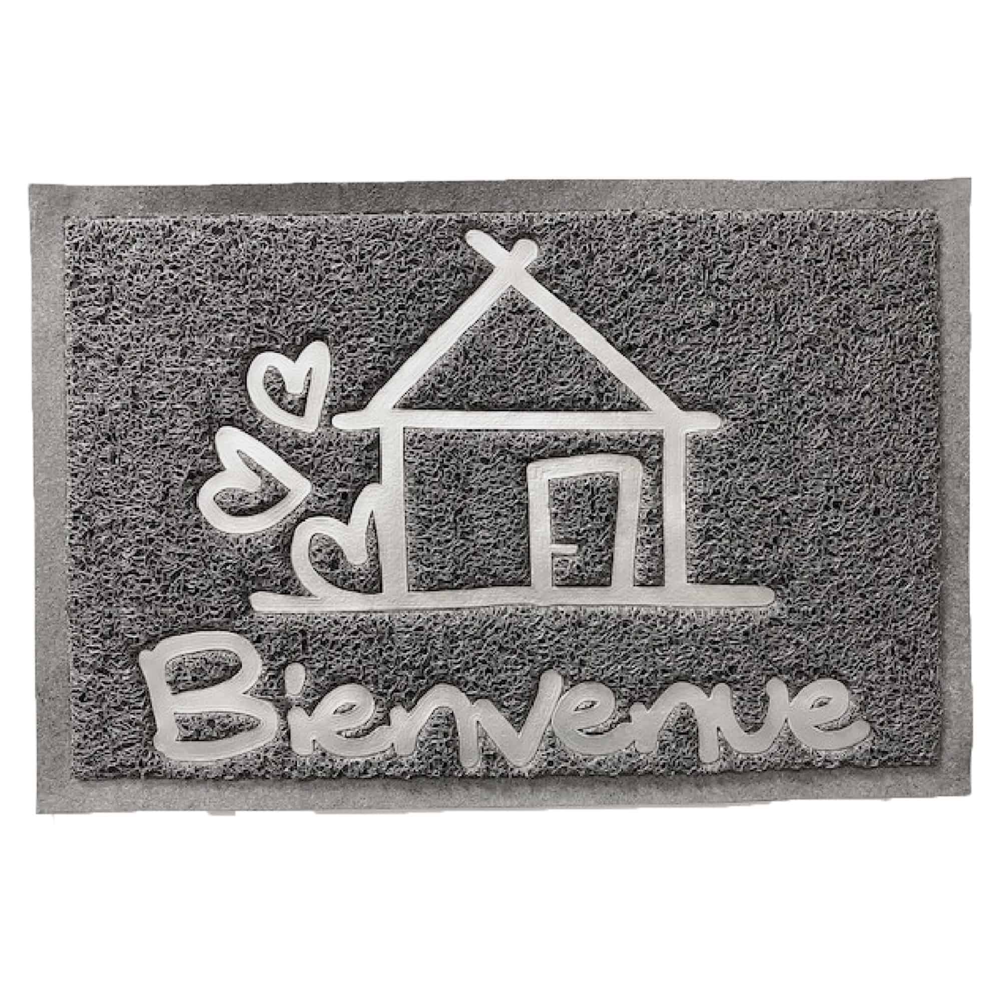 evideco-bienvenue-paillasson-gris-pvc-60x40-cm image 3