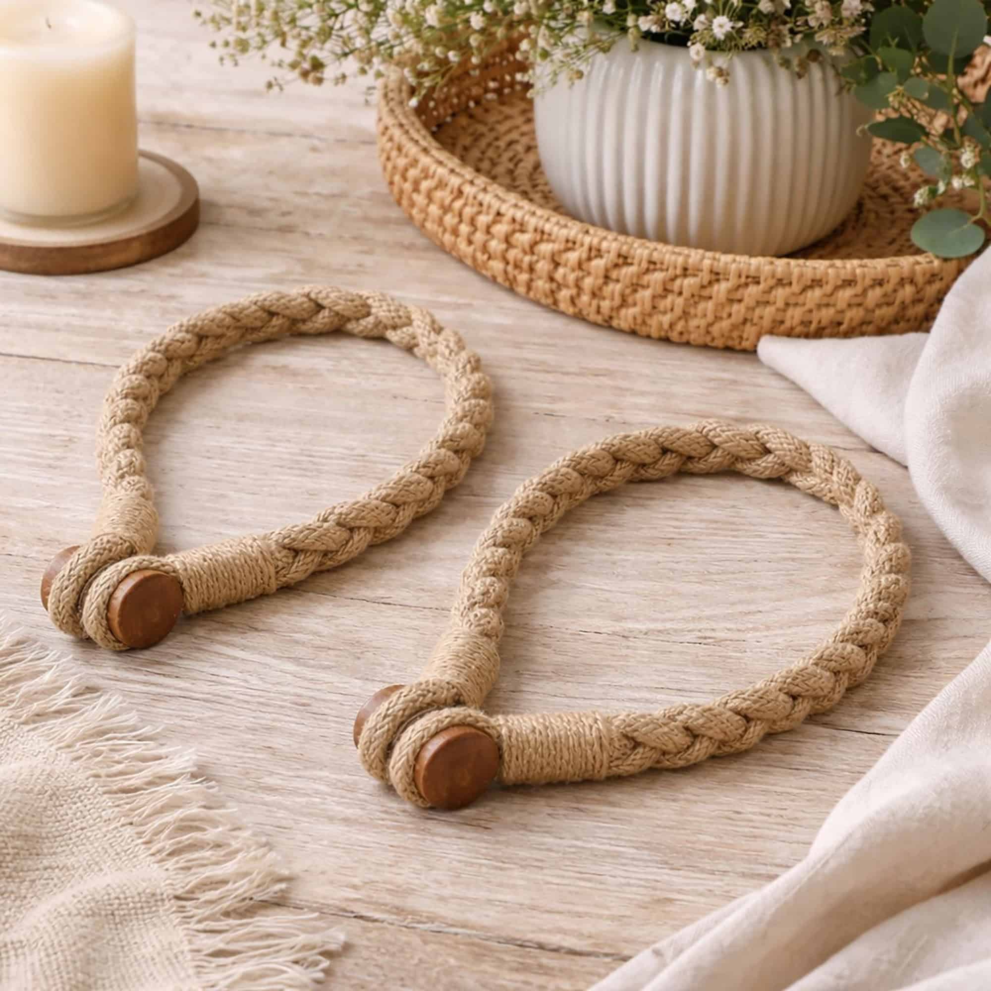 evideco-home-accessories-embrasse-rideau-magn-tique-jute-lot-2-cru image 1