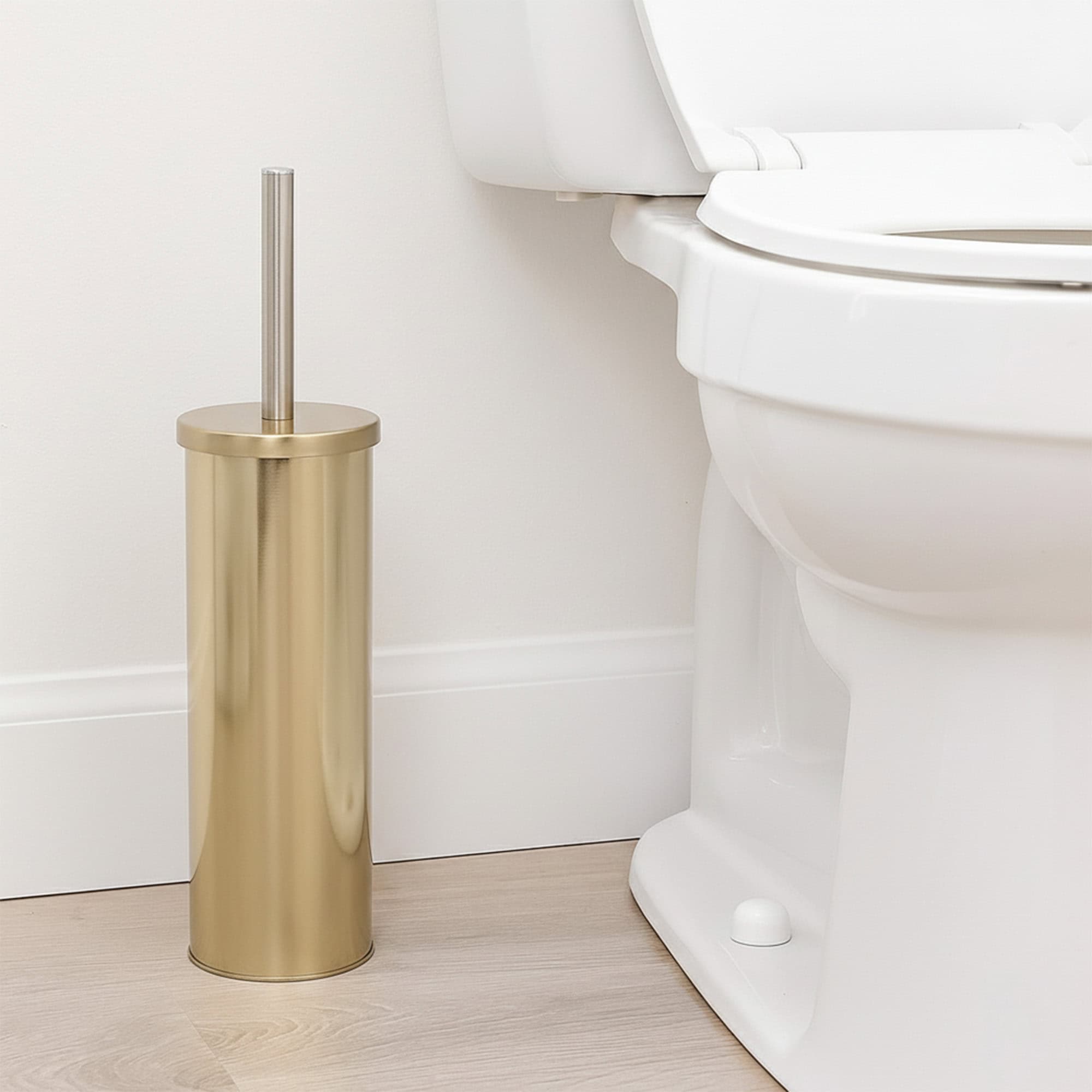 evideco-toilet-seats-brosse-wc-dor-manche-inox-t-te-rempla-able image 1