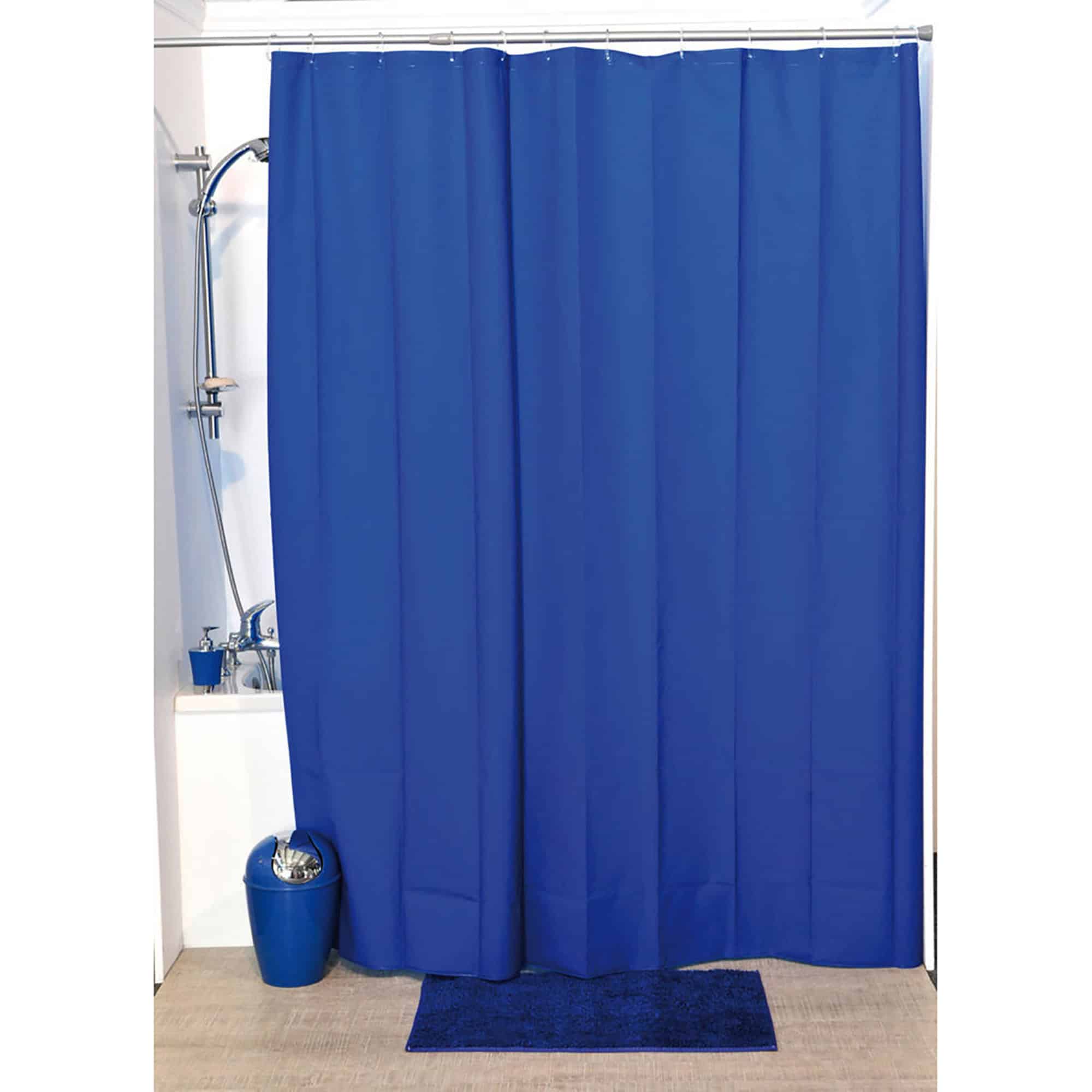 evideco-shower-accessories-rideau-douche-bleu-marine-71x79-peva image 7