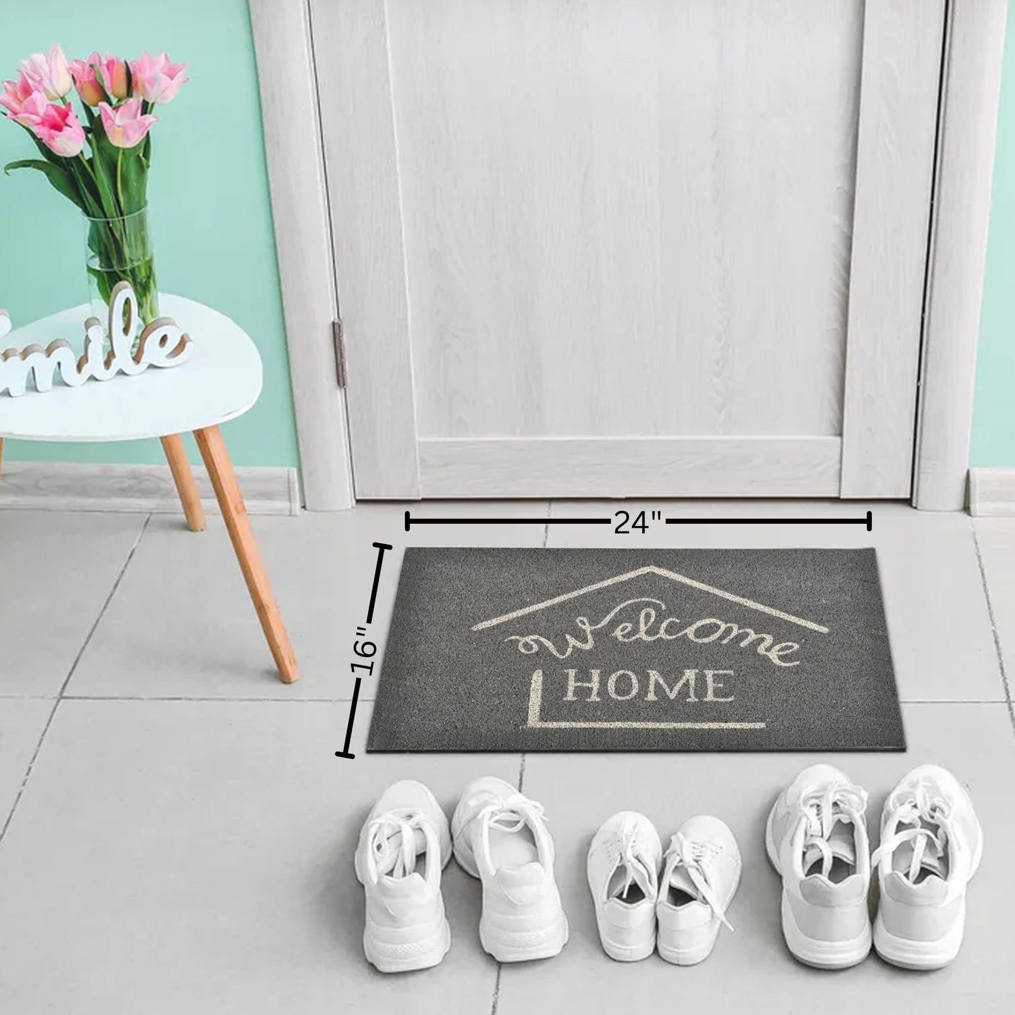 evideco-home-accessories-paillasson-coco-welcome-home-gris-24x16 image 2