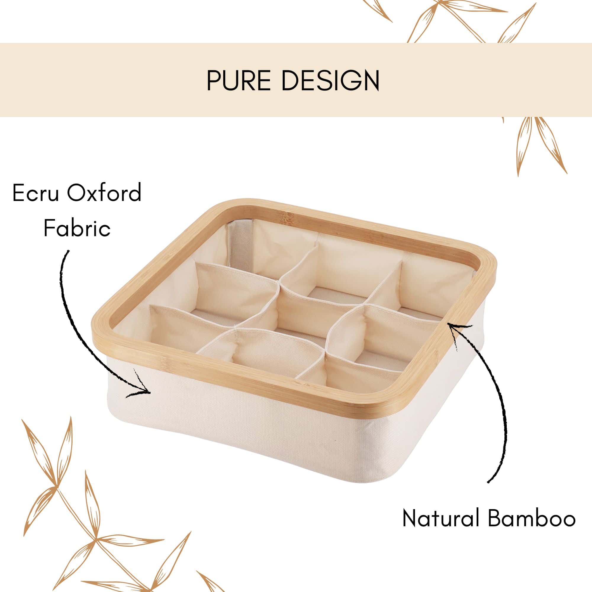 evideco-panier-rangement-cru-pliable-9-cases-bambou image 4