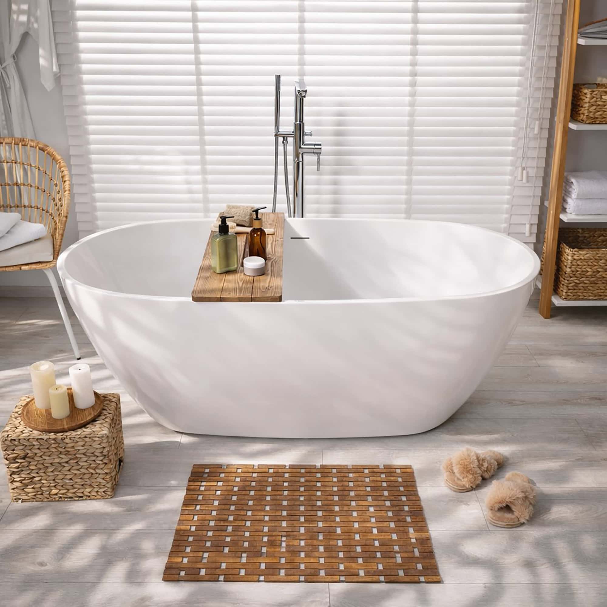 evideco-tapis-bambou-salle-de-bain-45x45-marron-antid-rapant image 2