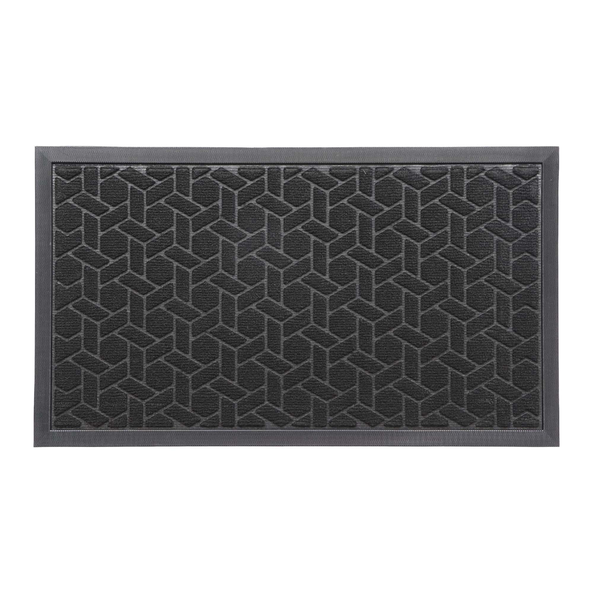 evideco-paillasson-noir-caoutchouc-motif-g-om-trique-30x18 image 8