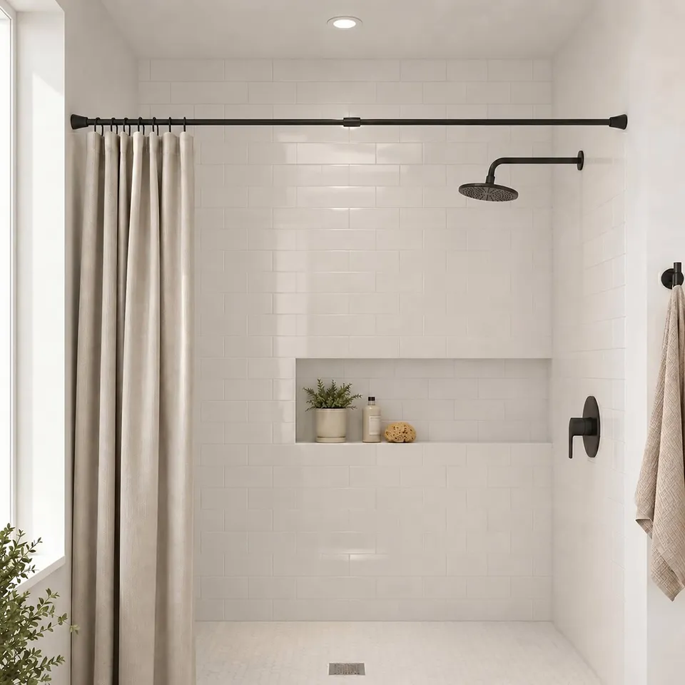 evideco-barre-rideau-douche-extensible-noire-110-200-cm-sans-per-age image 1