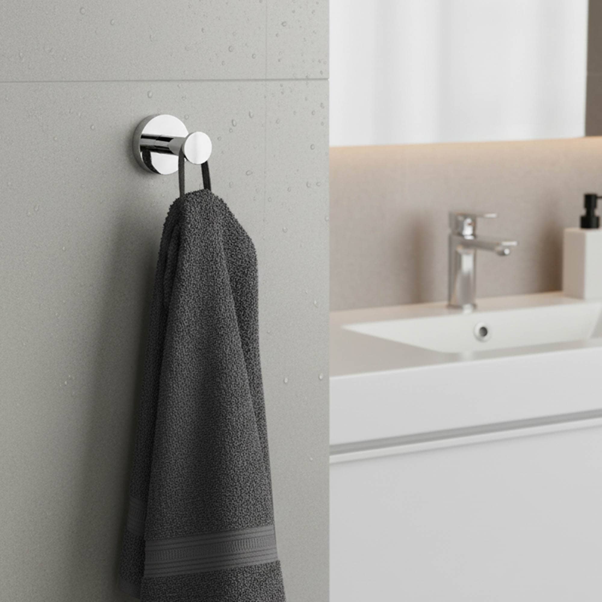 evideco-pat-re-murale-simple-porte-peignoir-crochet-salle-de-bain image 2