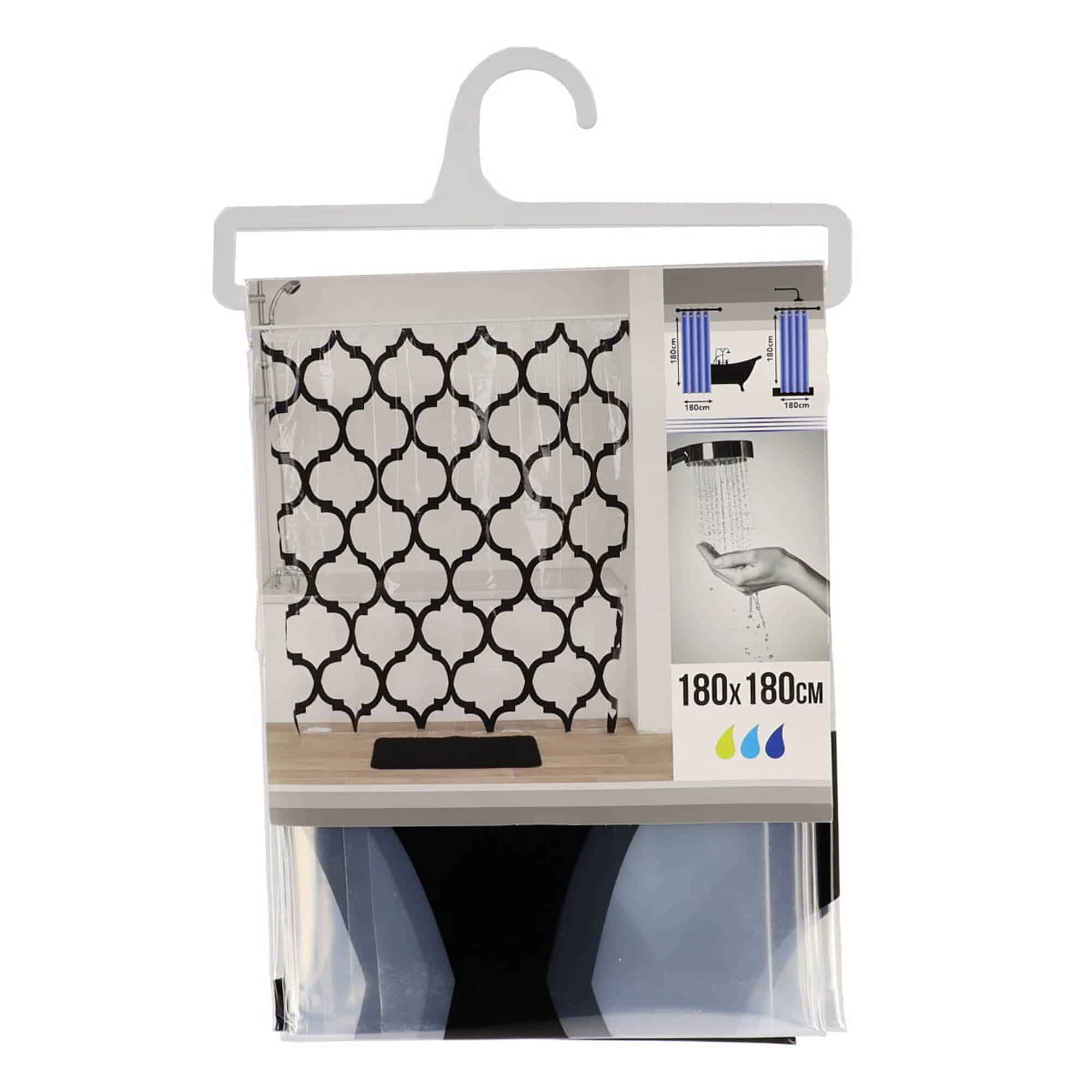 evideco-shower-rideau-douche-peva-transparent-arabesque-noir-180x180 image 3
