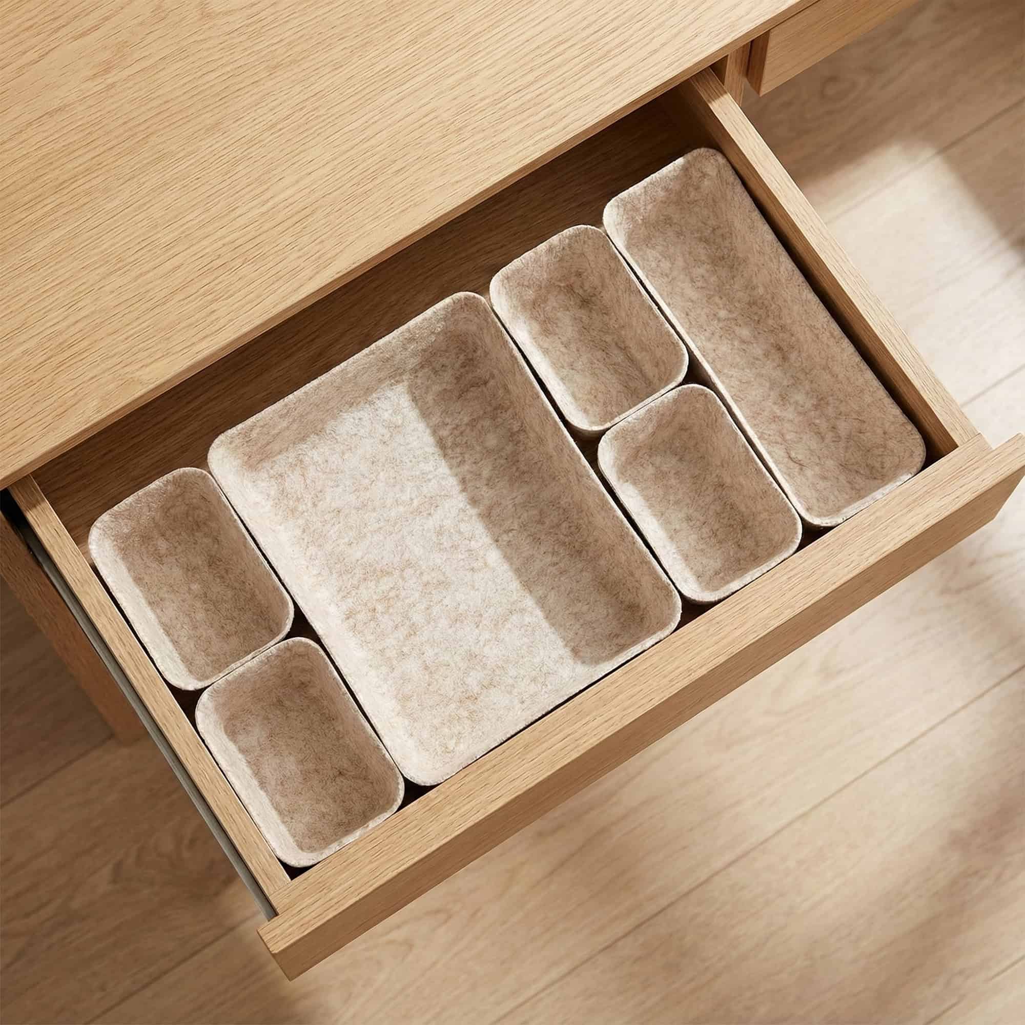 evideco-organiseur-tiroir-feutrine-beige-lot-de-7 image 1