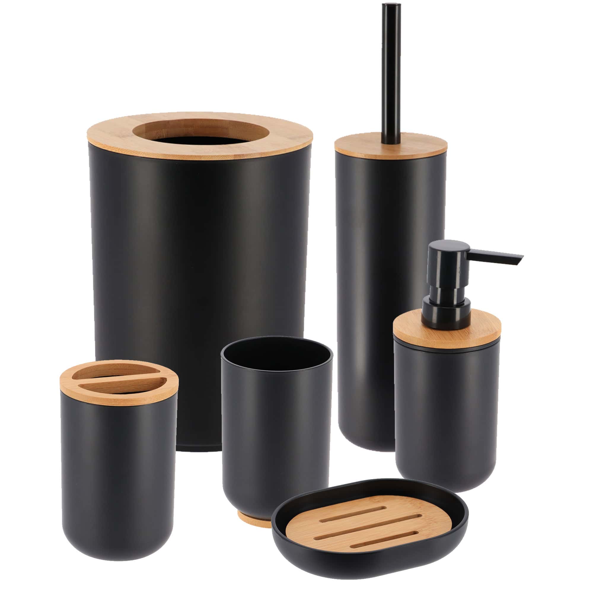 evideco-bathroom-accessories-set-salle-de-bain-padang-noir-6-pi-ces image 5