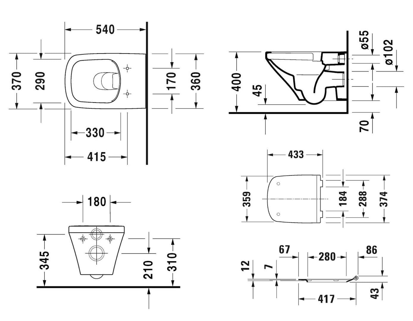 duravit-durastyle-455109-wc-suspendu-rimless-blanc-wondergliss image 2