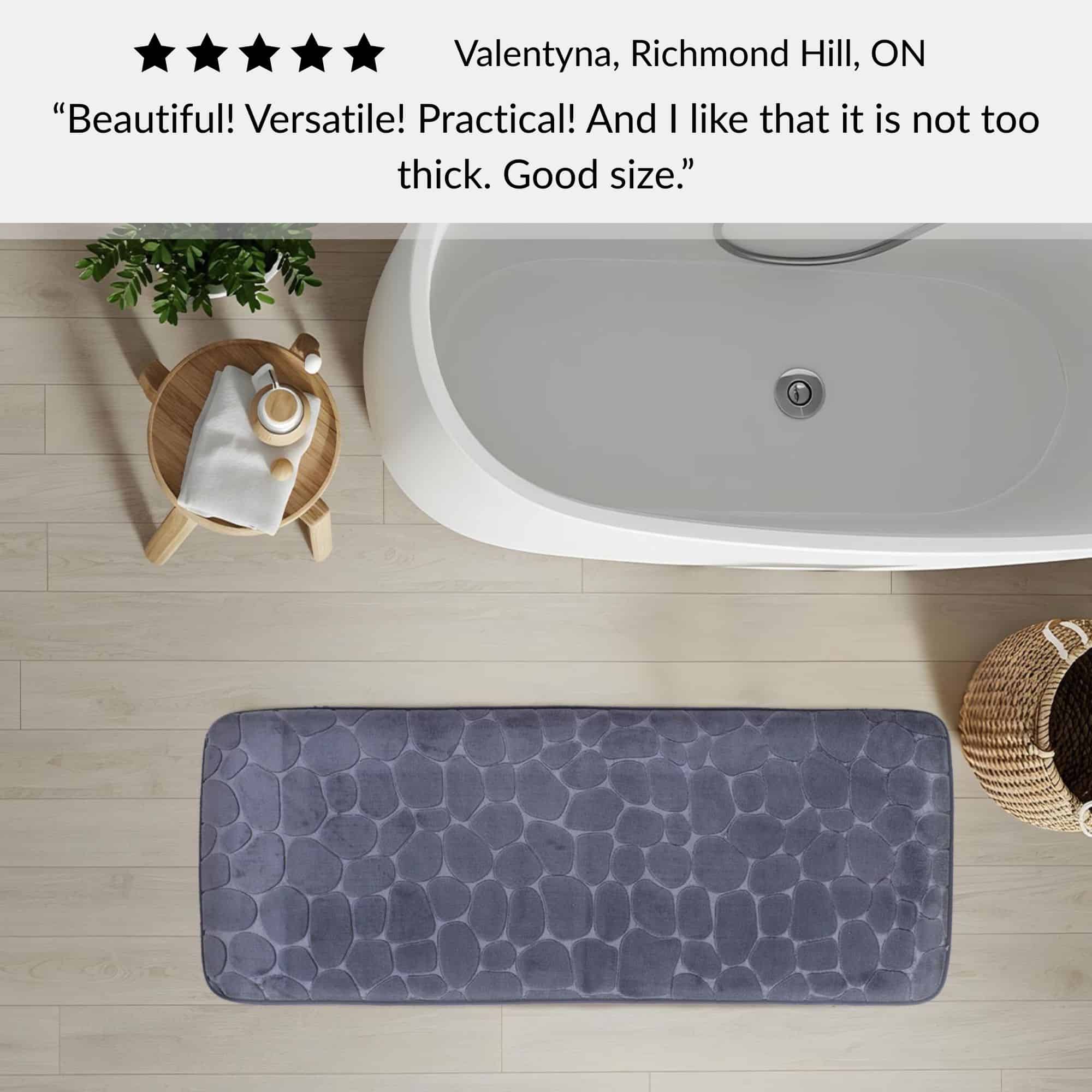 evideco-bathroom-mats-tapis-de-bain-48x18-gris-fonc-mousse-m-moire-galet image 7