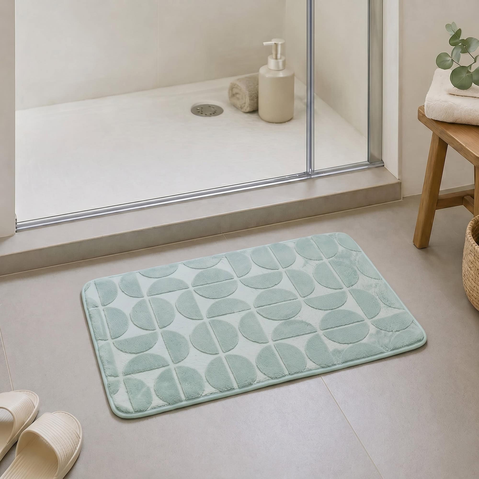 evideco-demi-lune-tapis-de-bain-vert-sauge-50x80-m-moire image 3