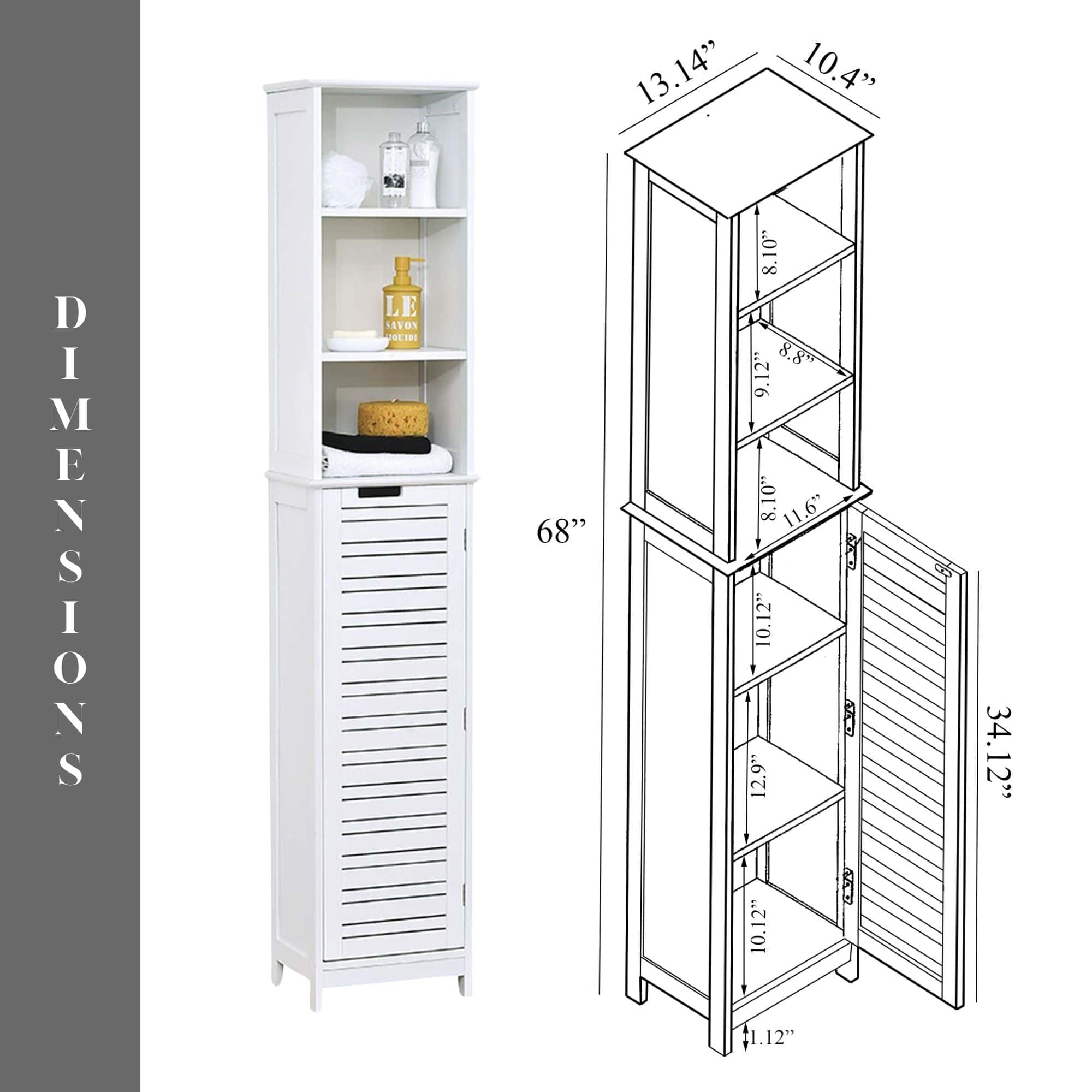 evideco-miami-armoire-salle-de-bain-blanche-haute-slim image 6