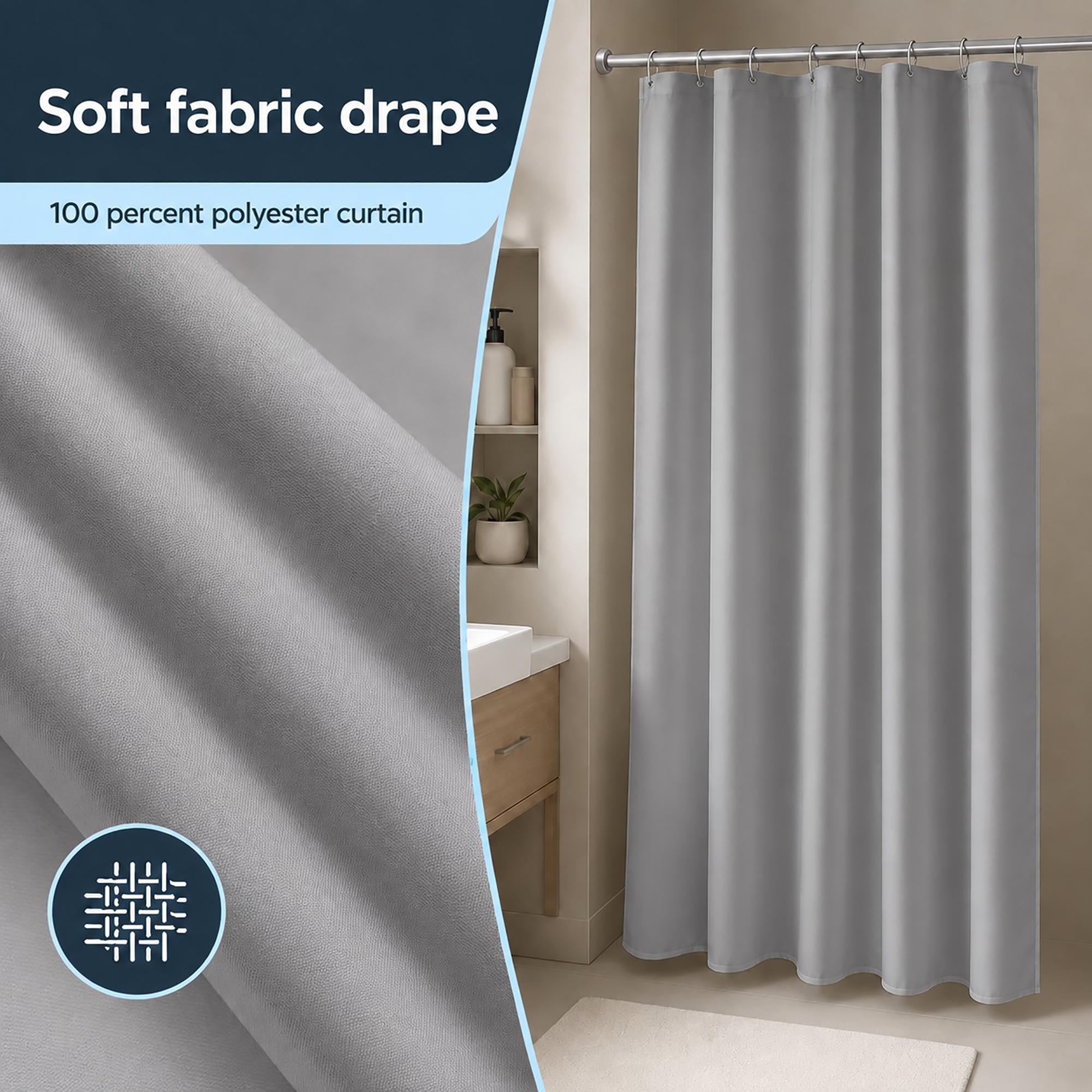 evideco-rideau-douche-gris-120x180-cm-8-anneaux image 5