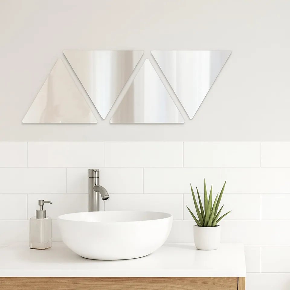 evideco-bathroom-accessories-miroir-adh-sif-triangle-lot-de-4 image 1