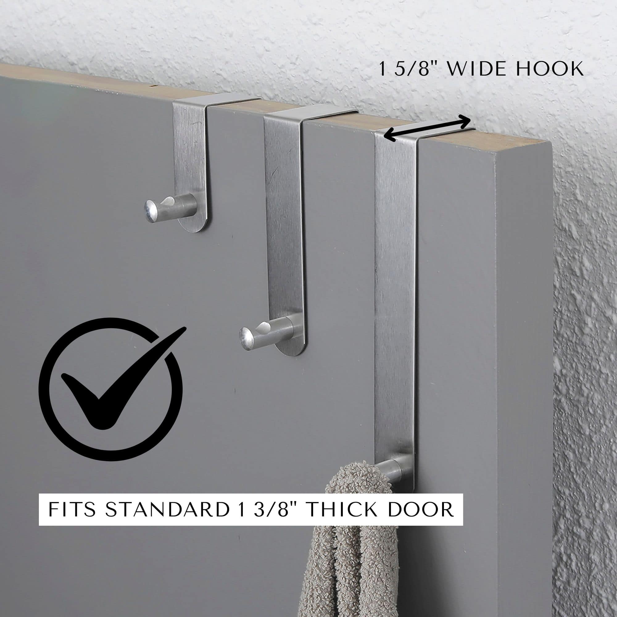 evideco-bathroom-storage-crochets-de-porte-argent-lot-3-porte-manteau image 6