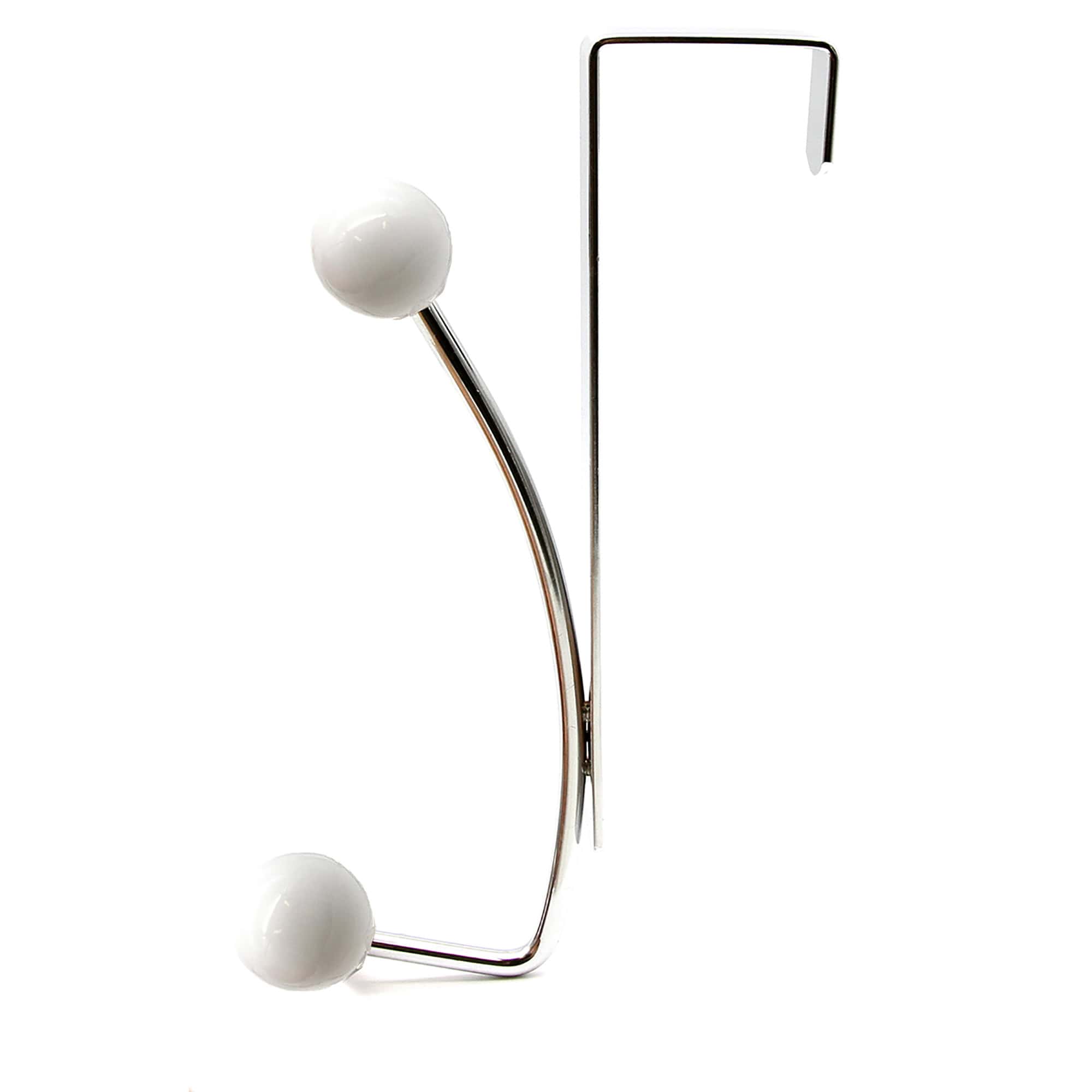 evideco-bathroom-storage-pat-re-de-porte-chrome-2-crochets-blancs image 8