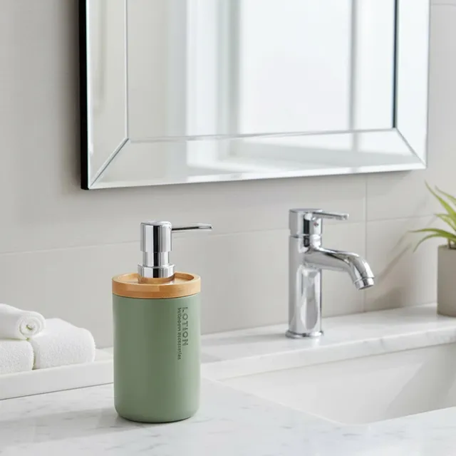 evideco-chic-distributeur-savon-vert-mat-bambou-266ml image 1