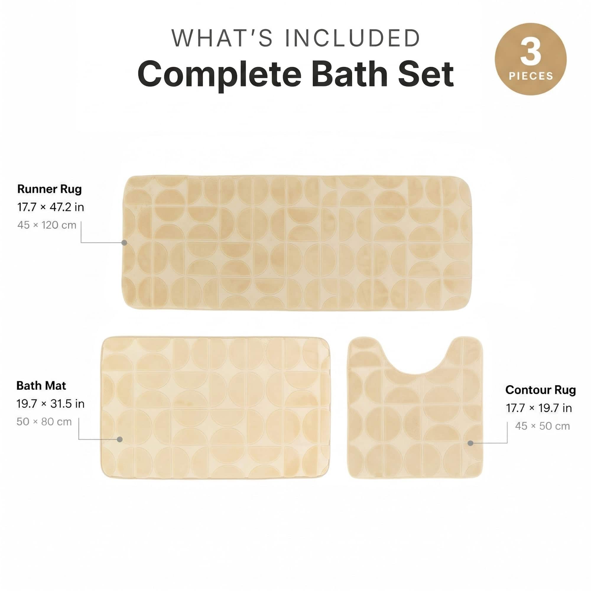 evideco-demi-lune-lot-3-tapis-salle-de-bain-cr-me image 2