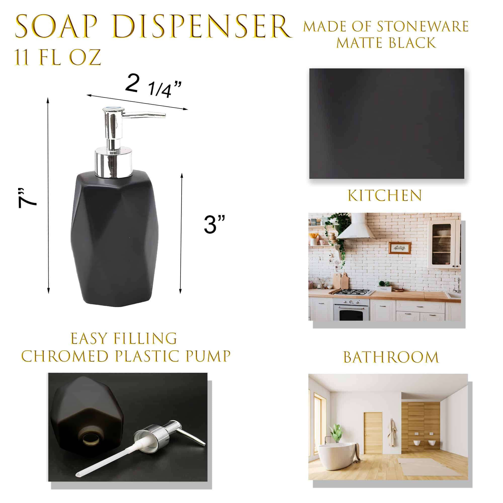 evideco-bathroom-accessories-distributeur-savon-noir-diamond-gr-s image 5