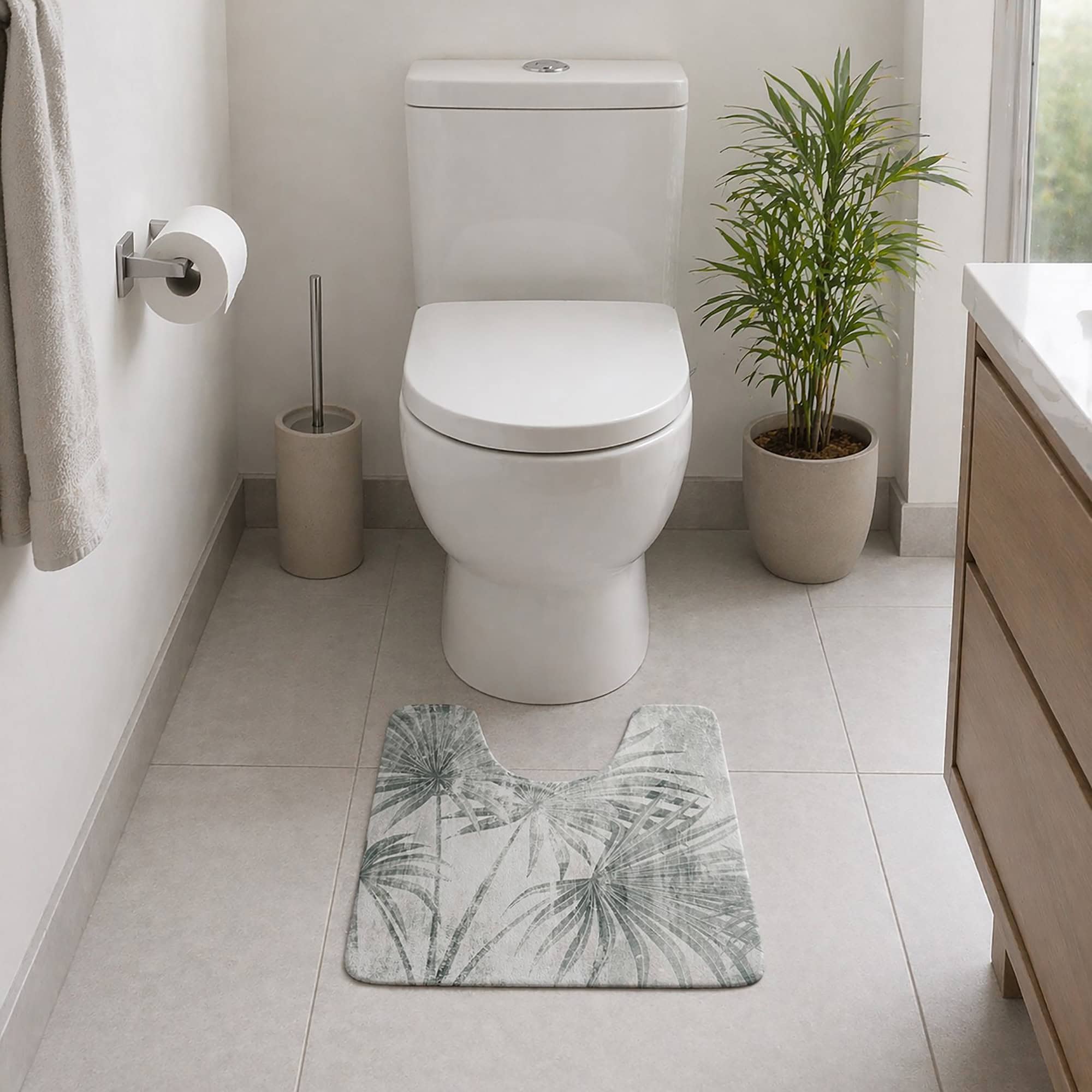 evideco-palm-breeze-tapis-contour-wc-gris-50x46-cm image 8