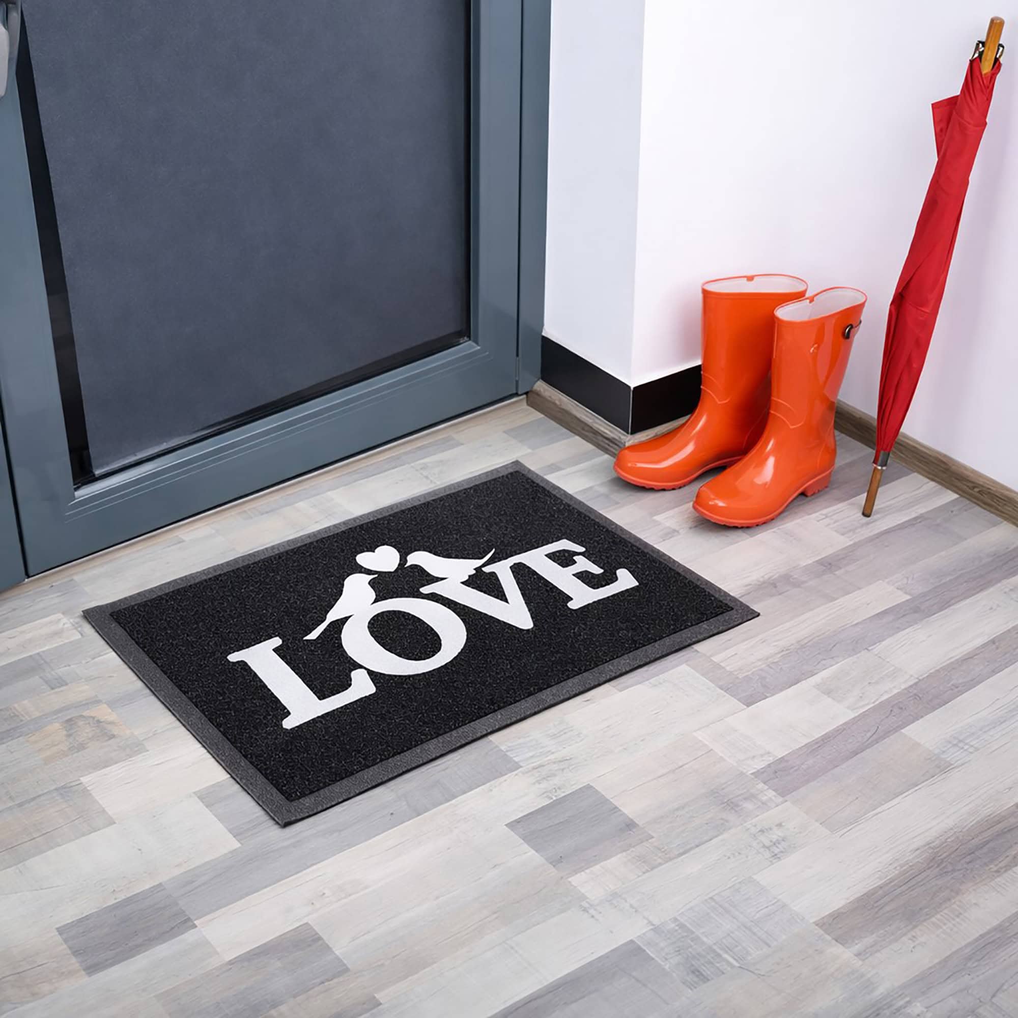 evideco-love-paillasson-noir-pvc-60x40-cm image 2