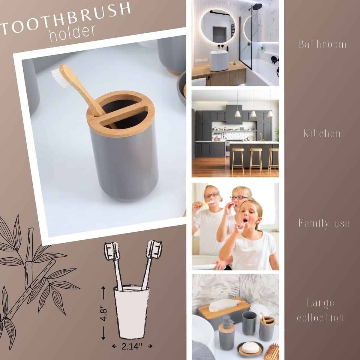 evideco-padang-porte-brosse-dents-gris-bambou-compact image 3