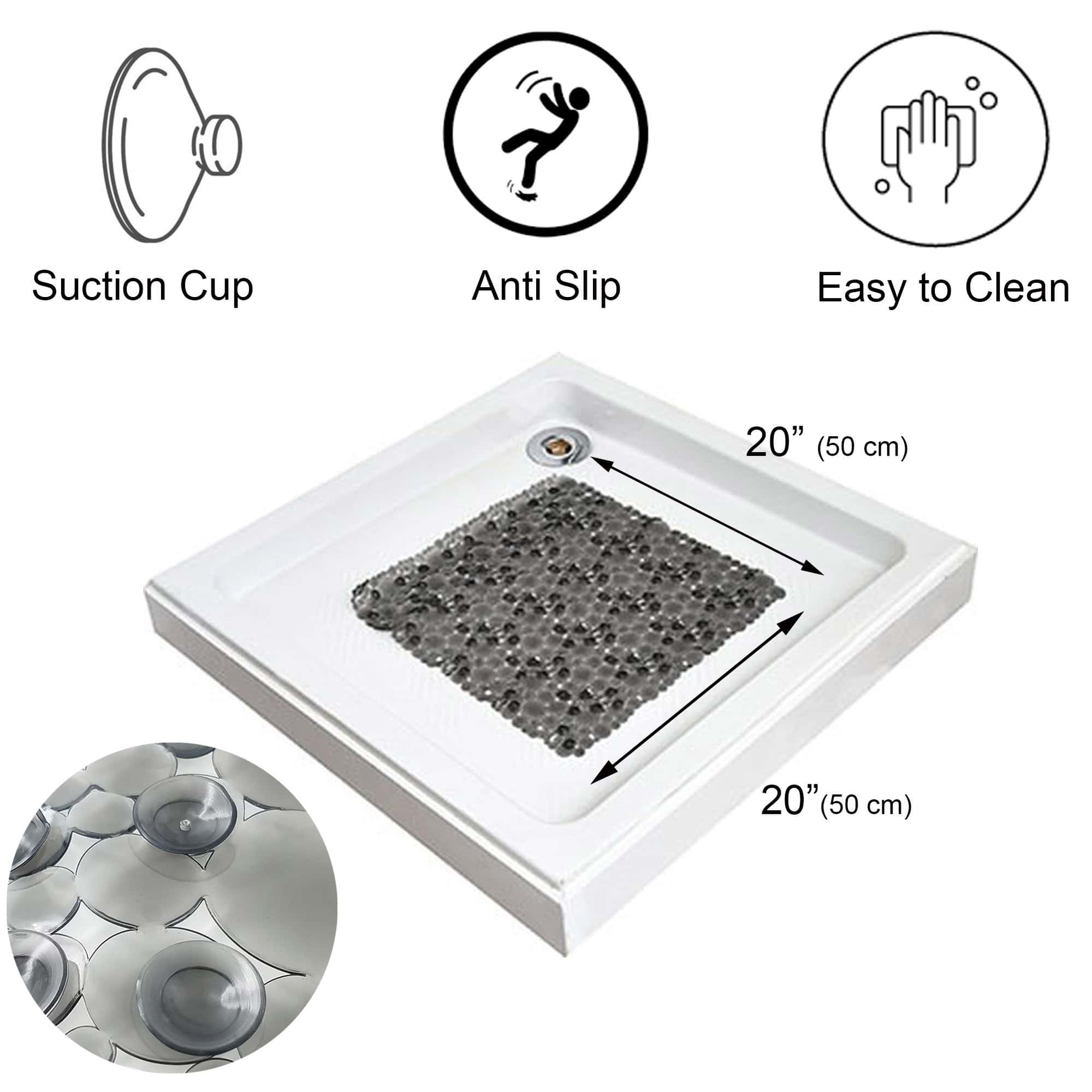 evideco-bubbles-tapis-de-douche-antid-rapant-gris-50x50 image 3