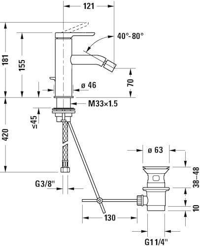 duravit-c-1-mitigeur-bidet-chrom-bec-70-mm-bonde image 4