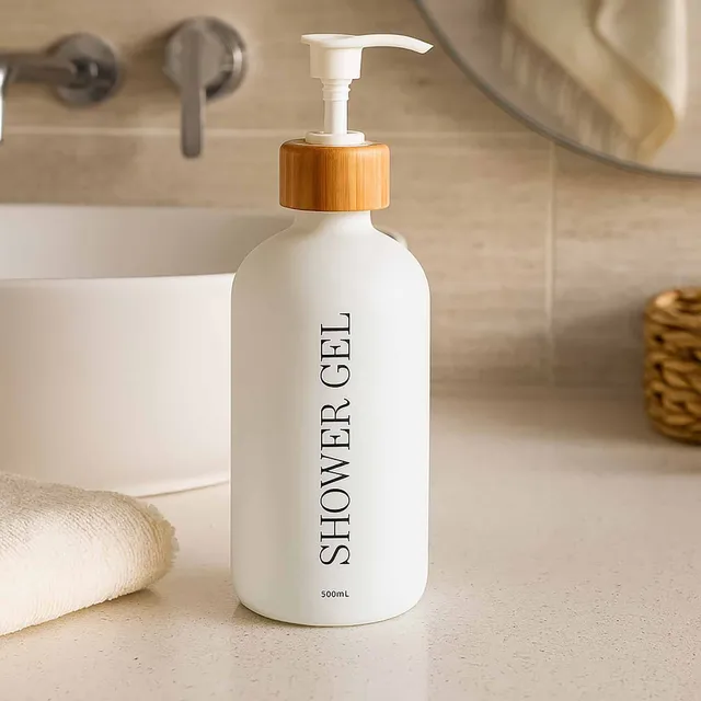evideco-shower-accessories-distributeur-savon-blanc-mat-500-ml image 1