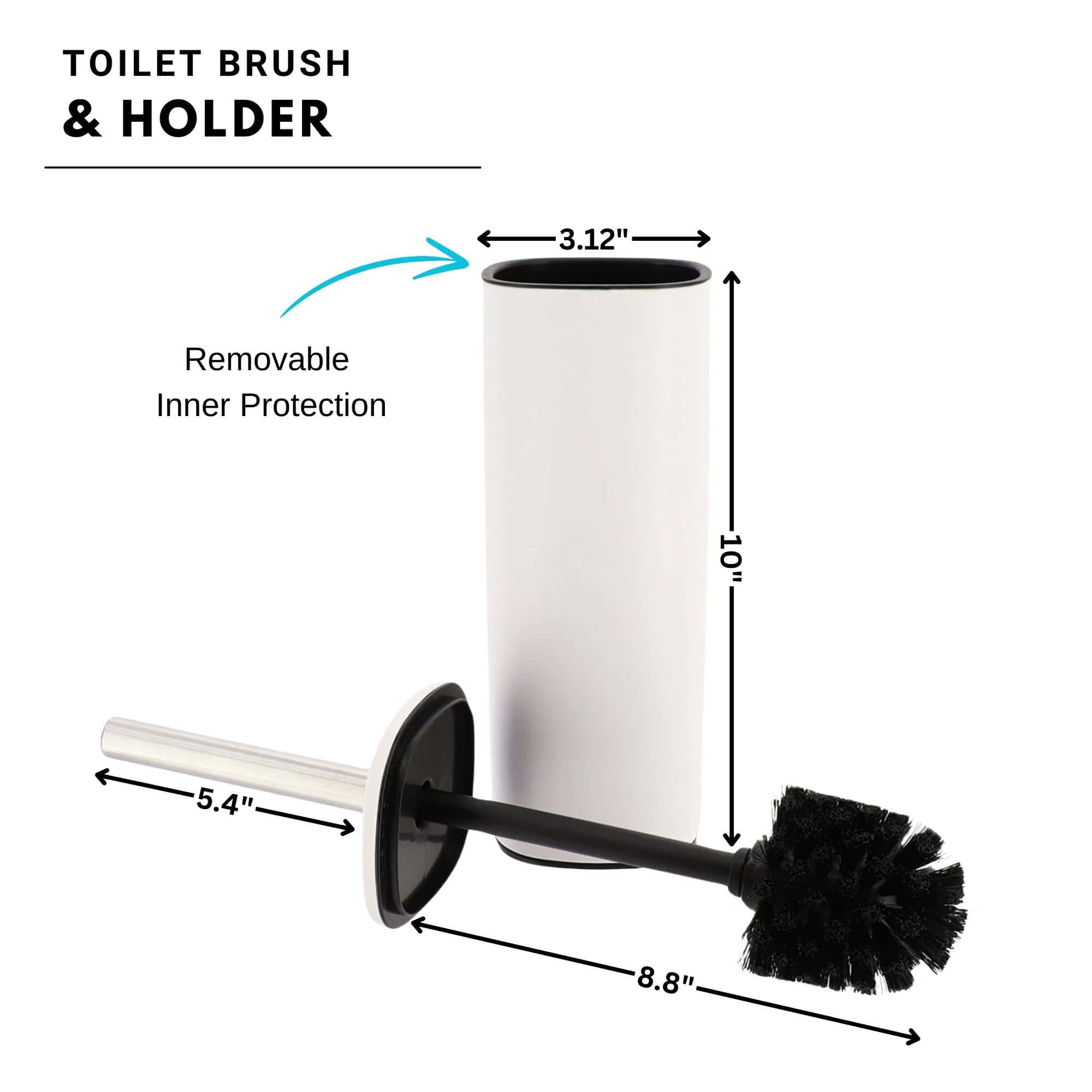 evideco-square-white-brosse-wc-m-tal-blanc-carr-anti-claboussure image 5