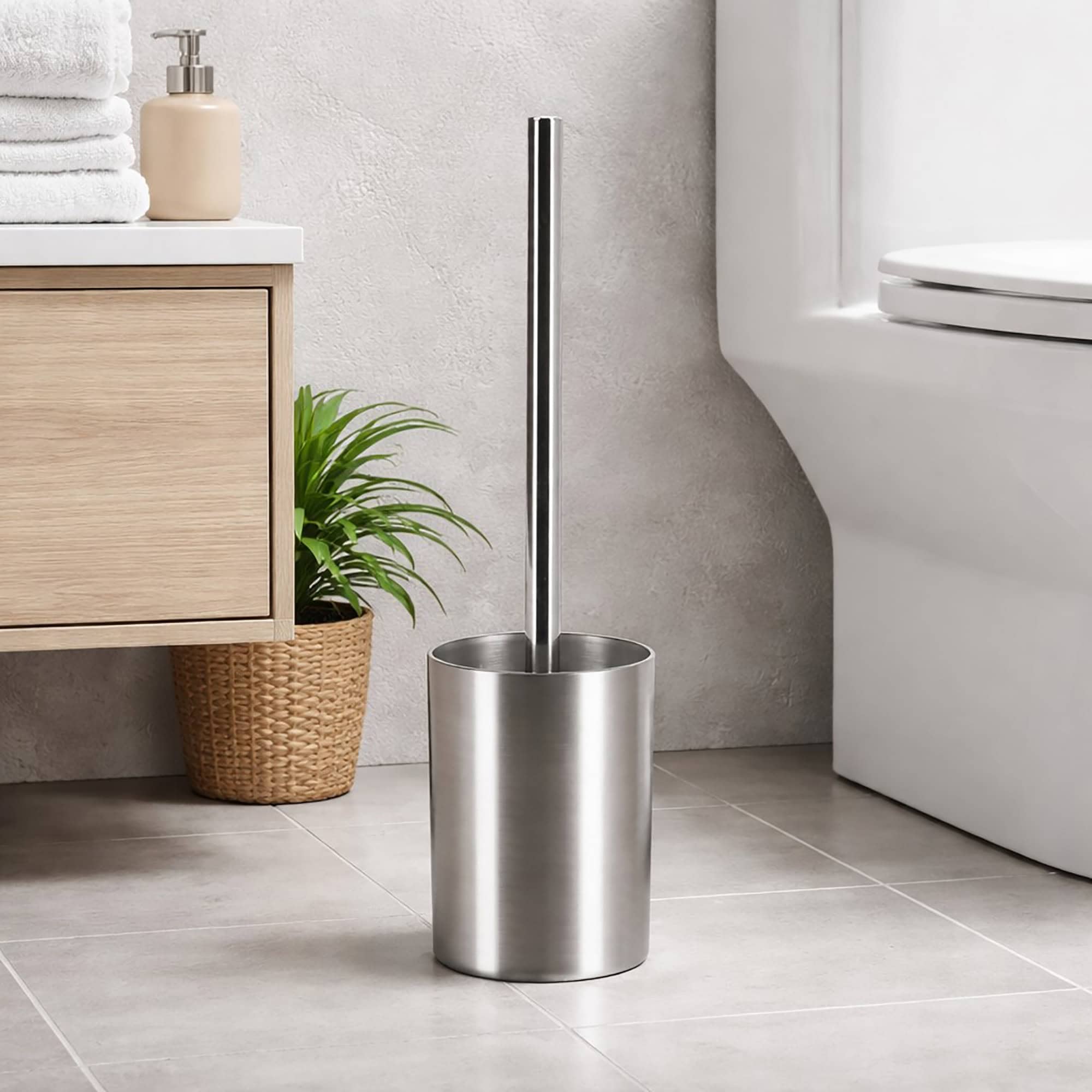 evideco-noumea-brosse-wc-avec-support-alu-argent-brosse image 1