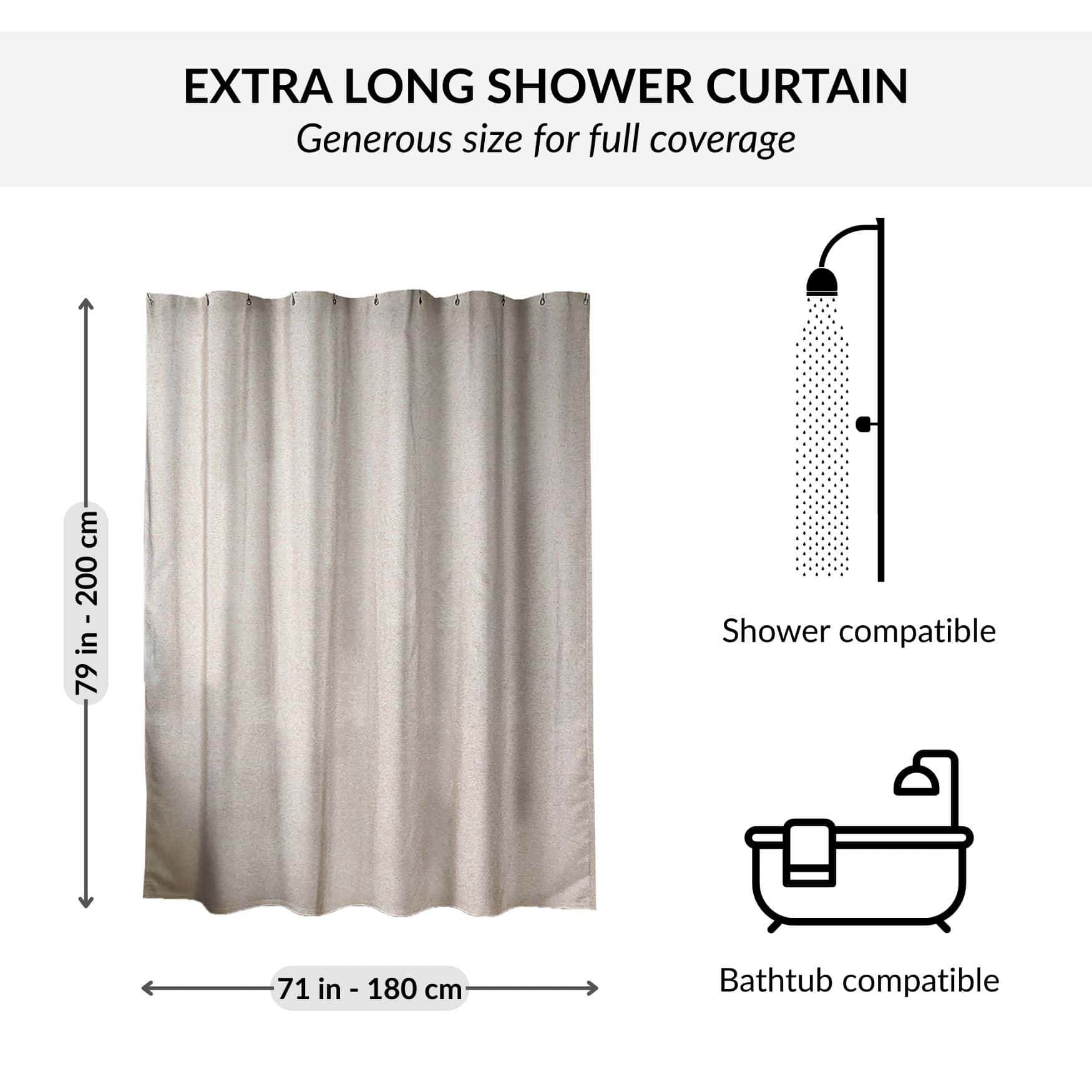 evideco-rideau-douche-taupe-effet-lin-180x200-cm-tissu-long image 3