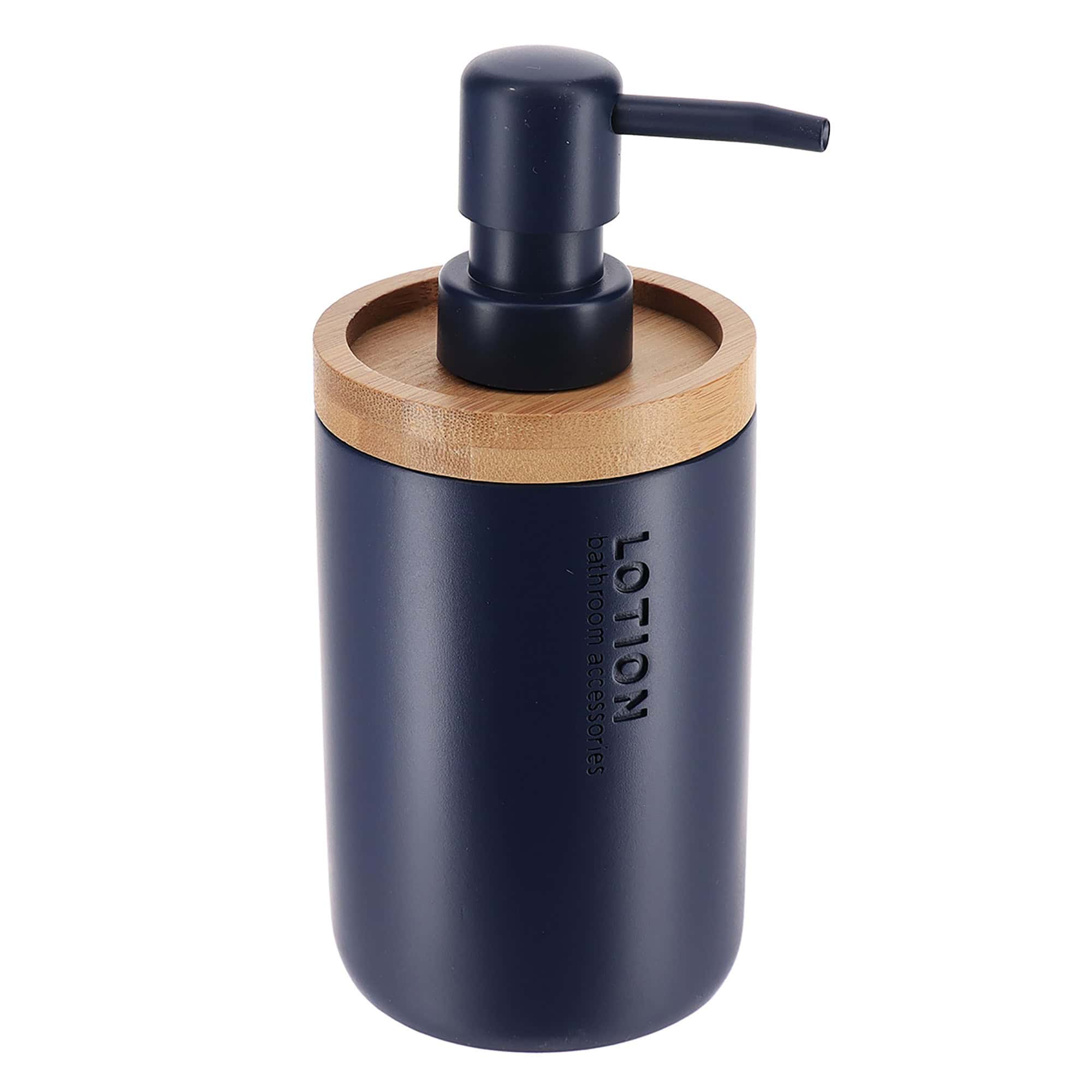evideco-distributeur-savon-bleu-marine-bambou image 7