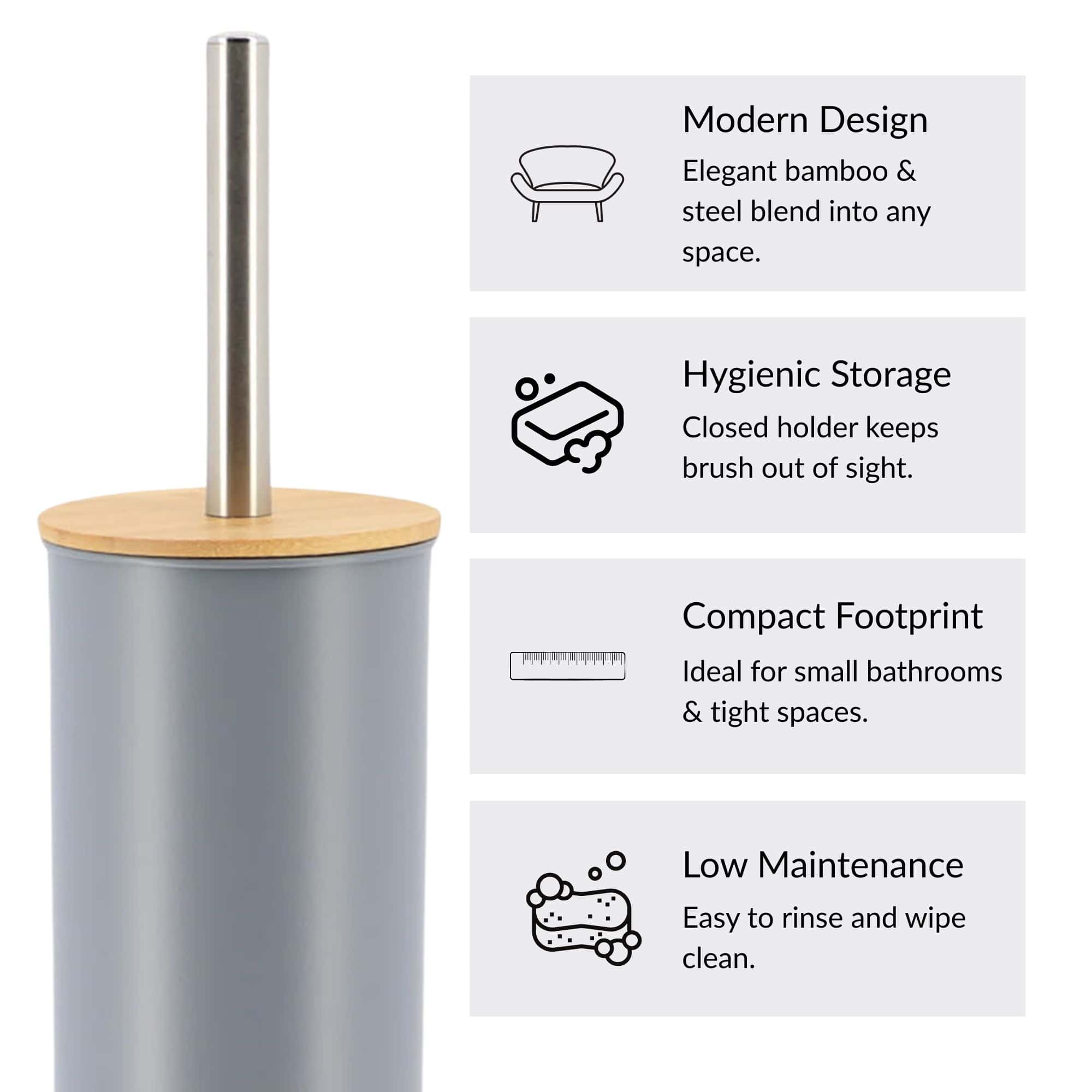 evideco-toilet-seats-brosse-wc-gris-m-tal-couvercle-bambou image 6