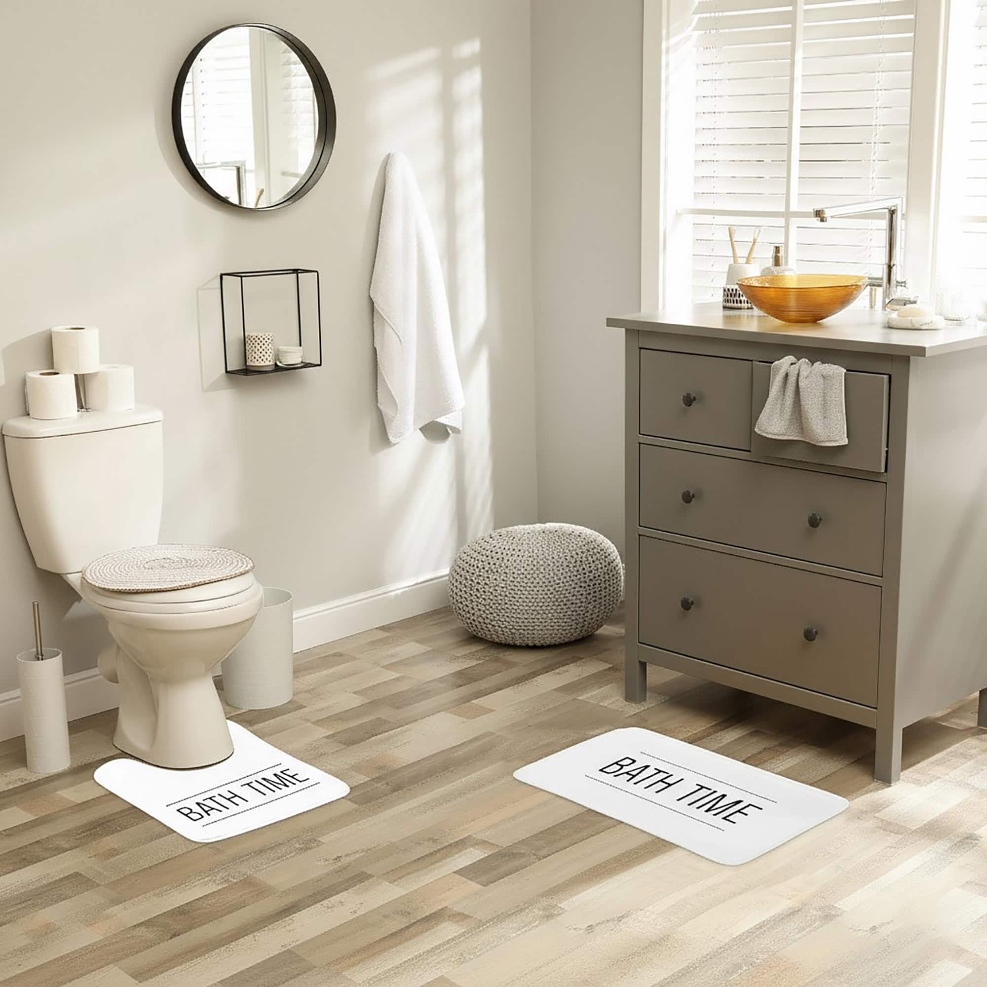evideco-bath-time-tapis-de-bain-blanc-2-pi-ces-antid-rapant image 1