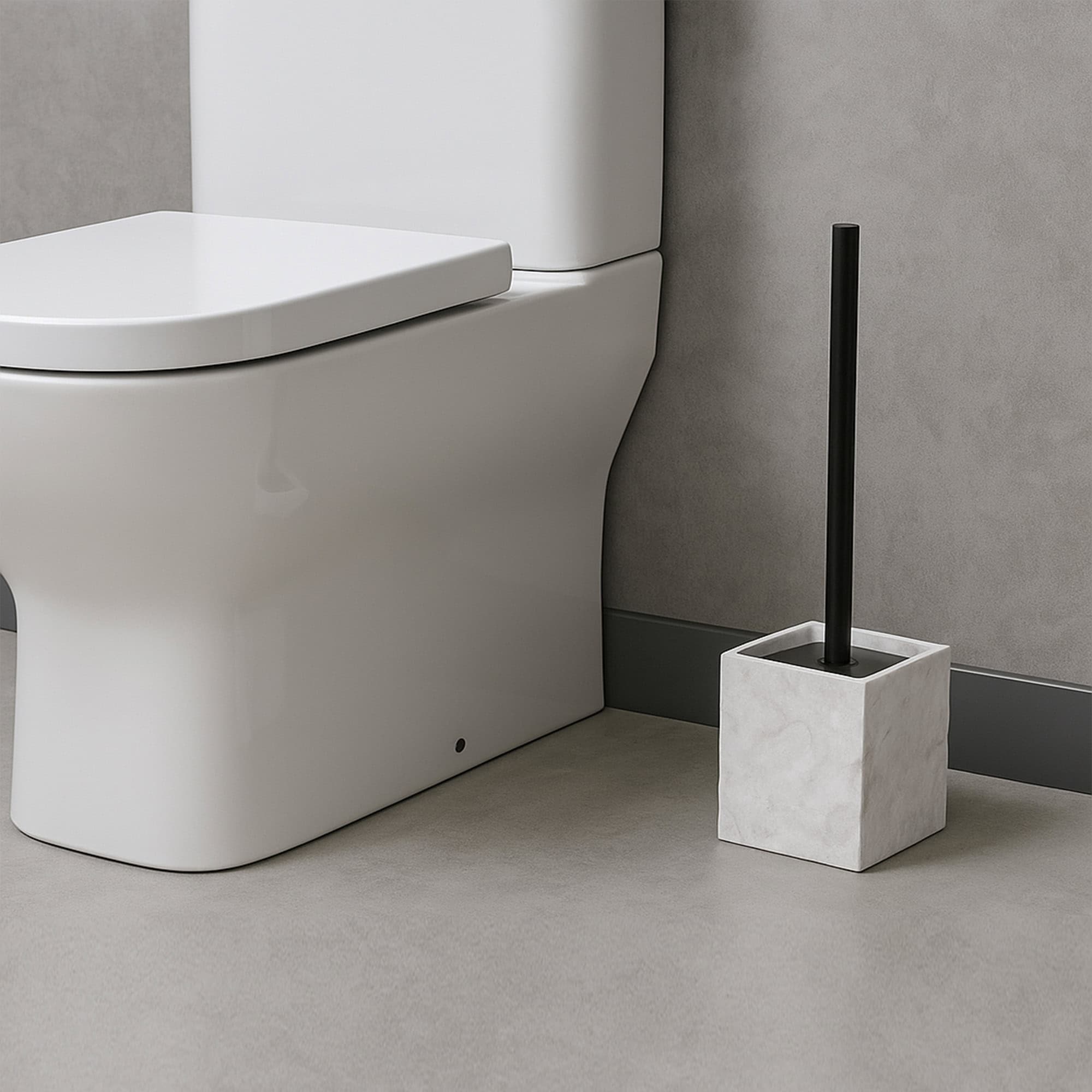 evideco-brosse-wc-carr-e-effet-pierre-blanche-avec-support image 3