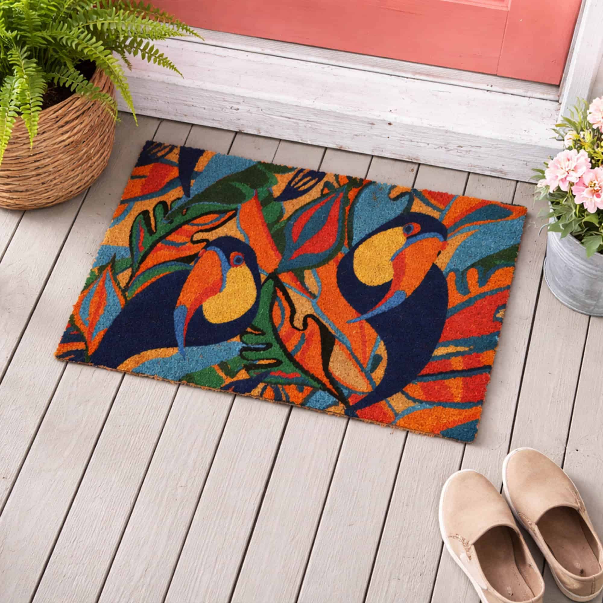 evideco-paillasson-coco-toucans-multicolore-60x40-cm-abrit image 1