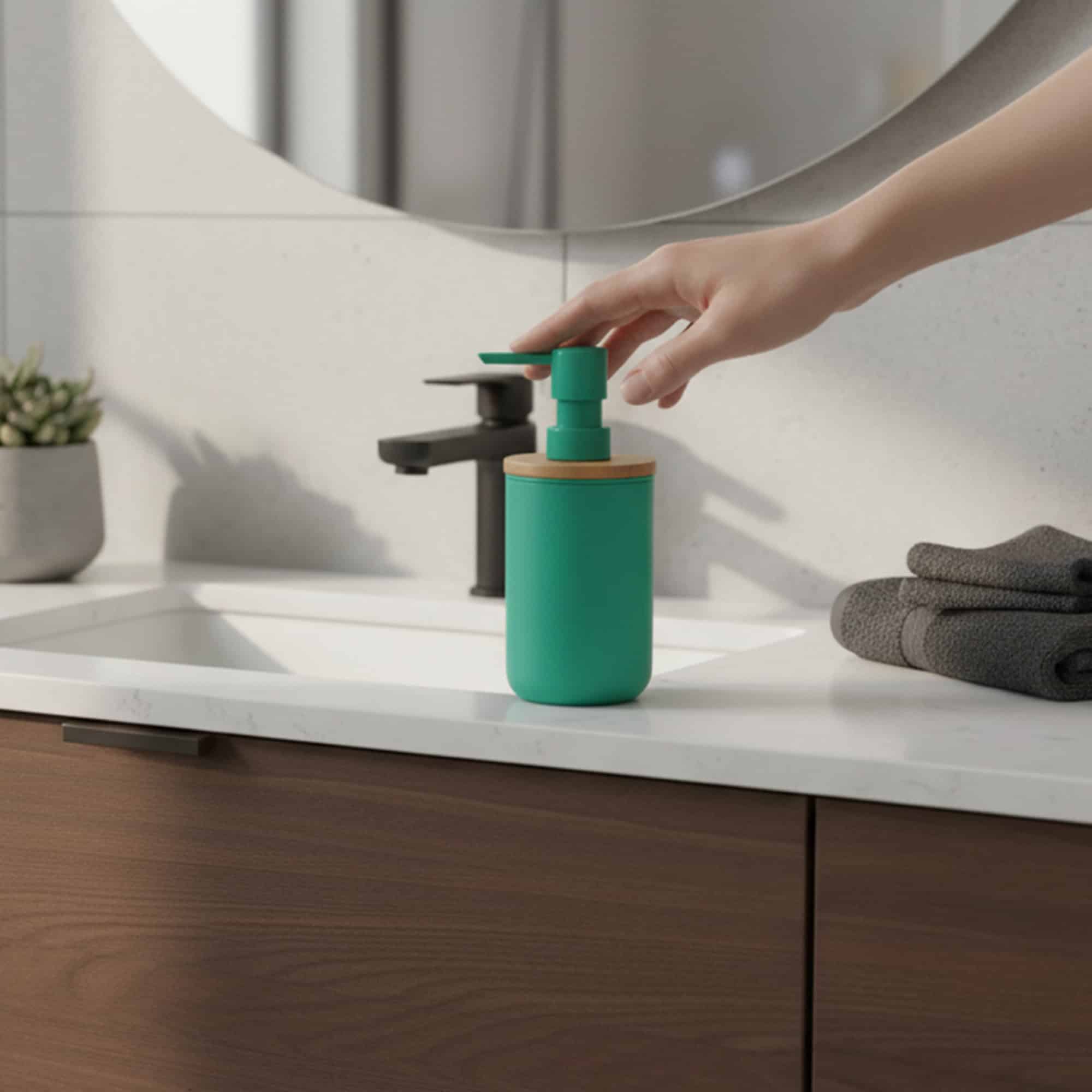 evideco-padang-distributeur-savon-vert-bambou-300-ml image 2