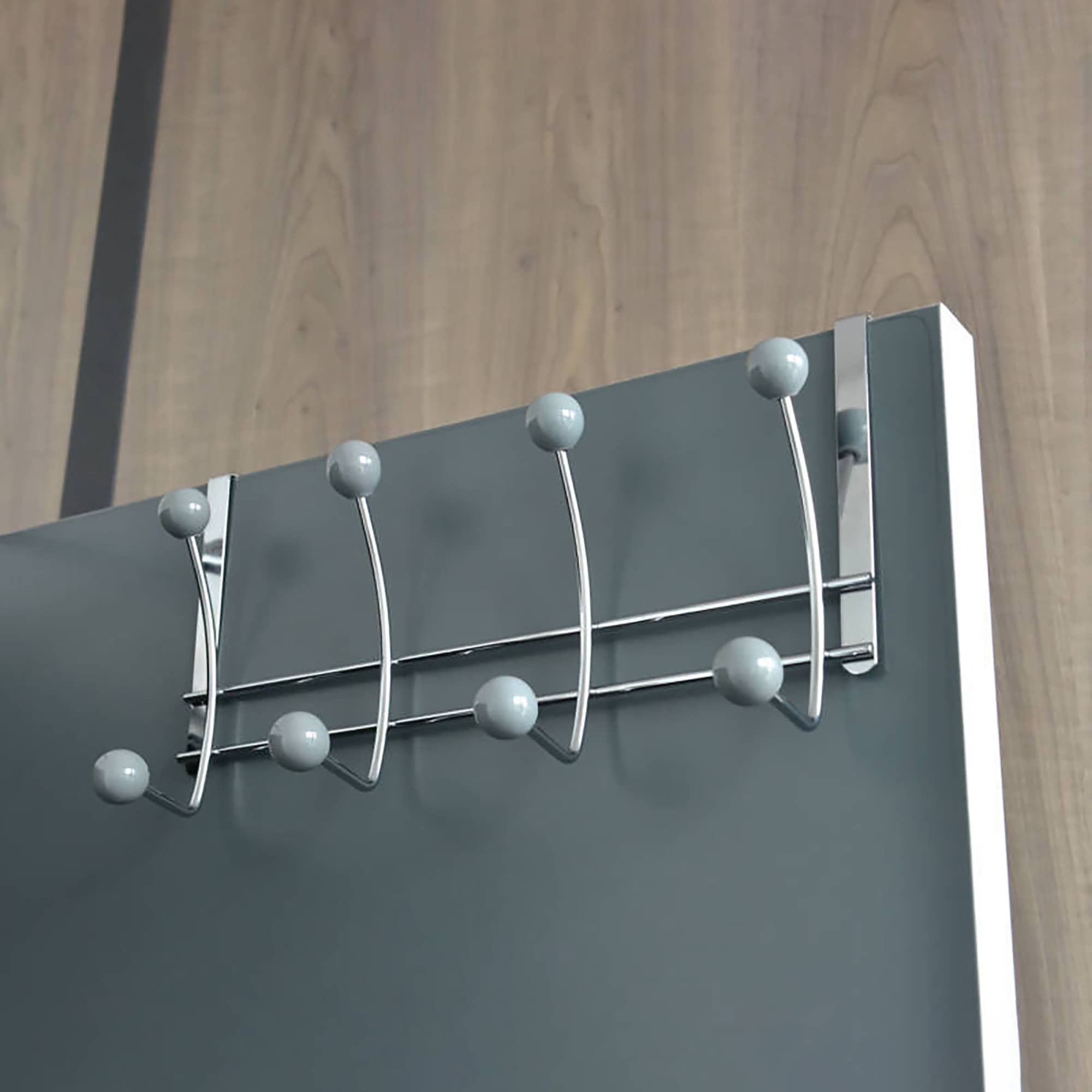 evideco-porte-manteau-porte-8-crochets-chrome-gris image 2