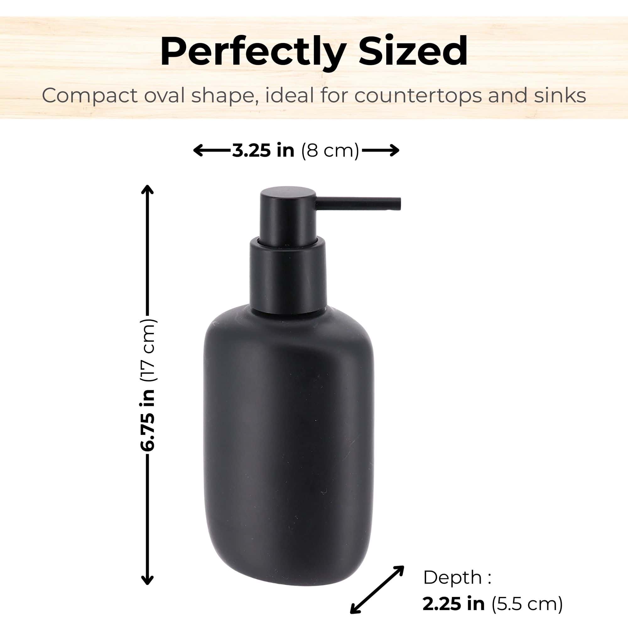 evideco-japandi-distributeur-savon-ovale-noir-240-ml image 6